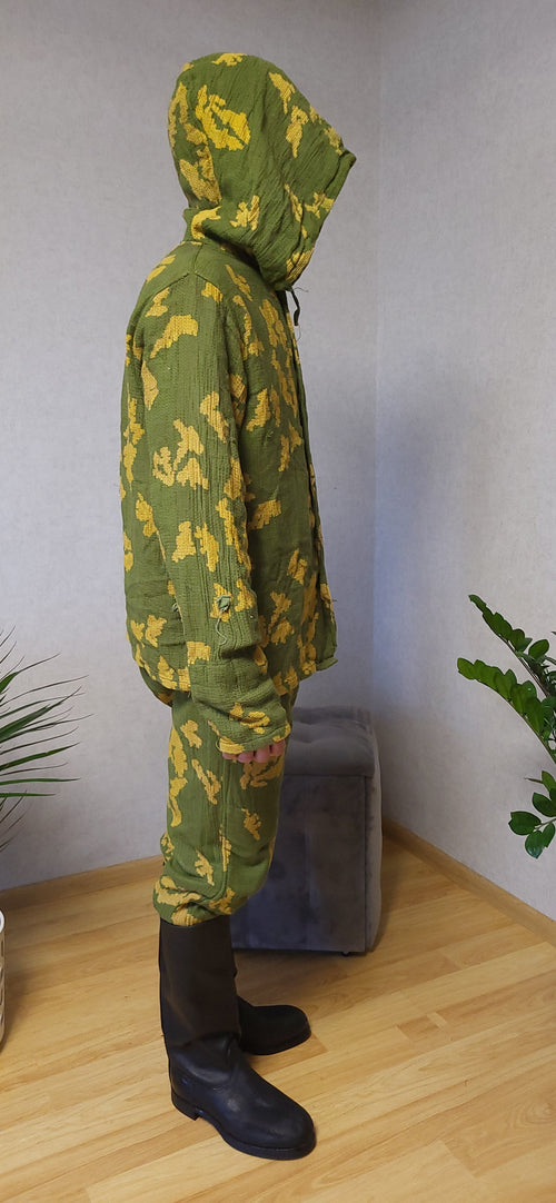 Vintage Soviet KZS Berezka Camouflage Net Suit Jacket Trousers Set - Legend Returns Vintage