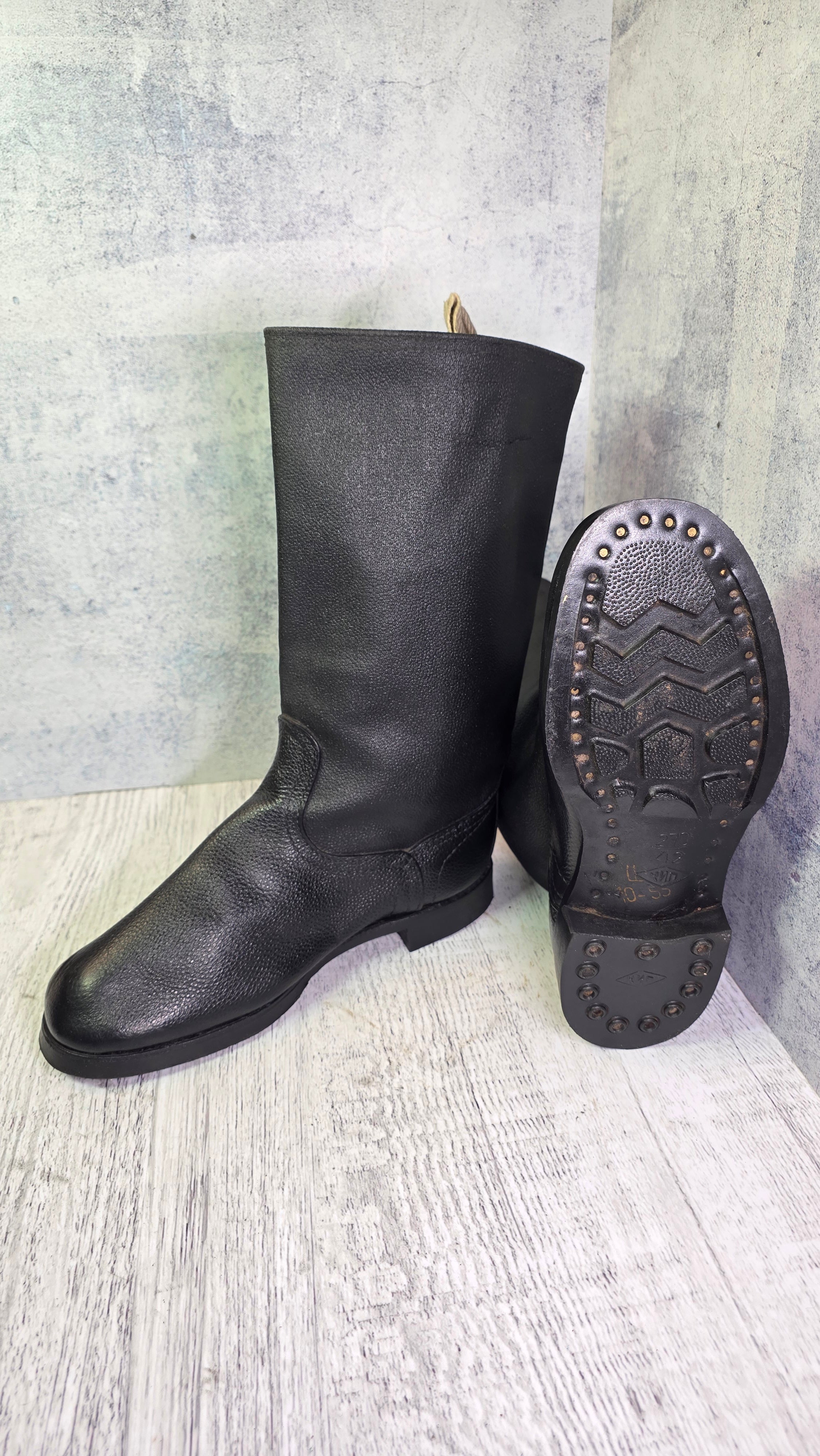 Soviet Navy Kirza Deck Boots Vintage USSR Naval Leather Sailor Boots - Legend Returns Vintage