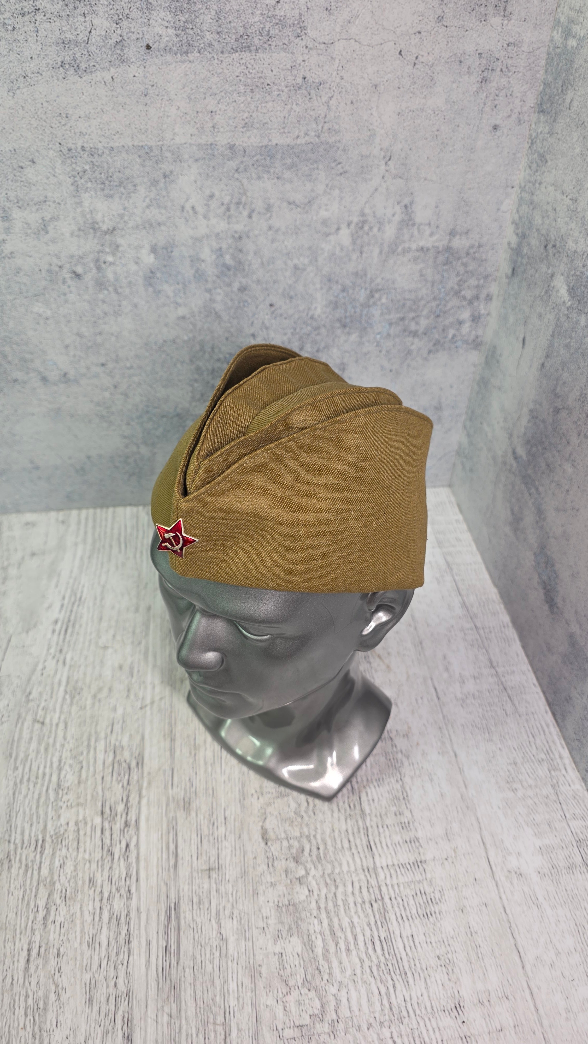 Soviet Pilotka Side Cap USSR Vintage Field Hat Red Star Collector Headwear