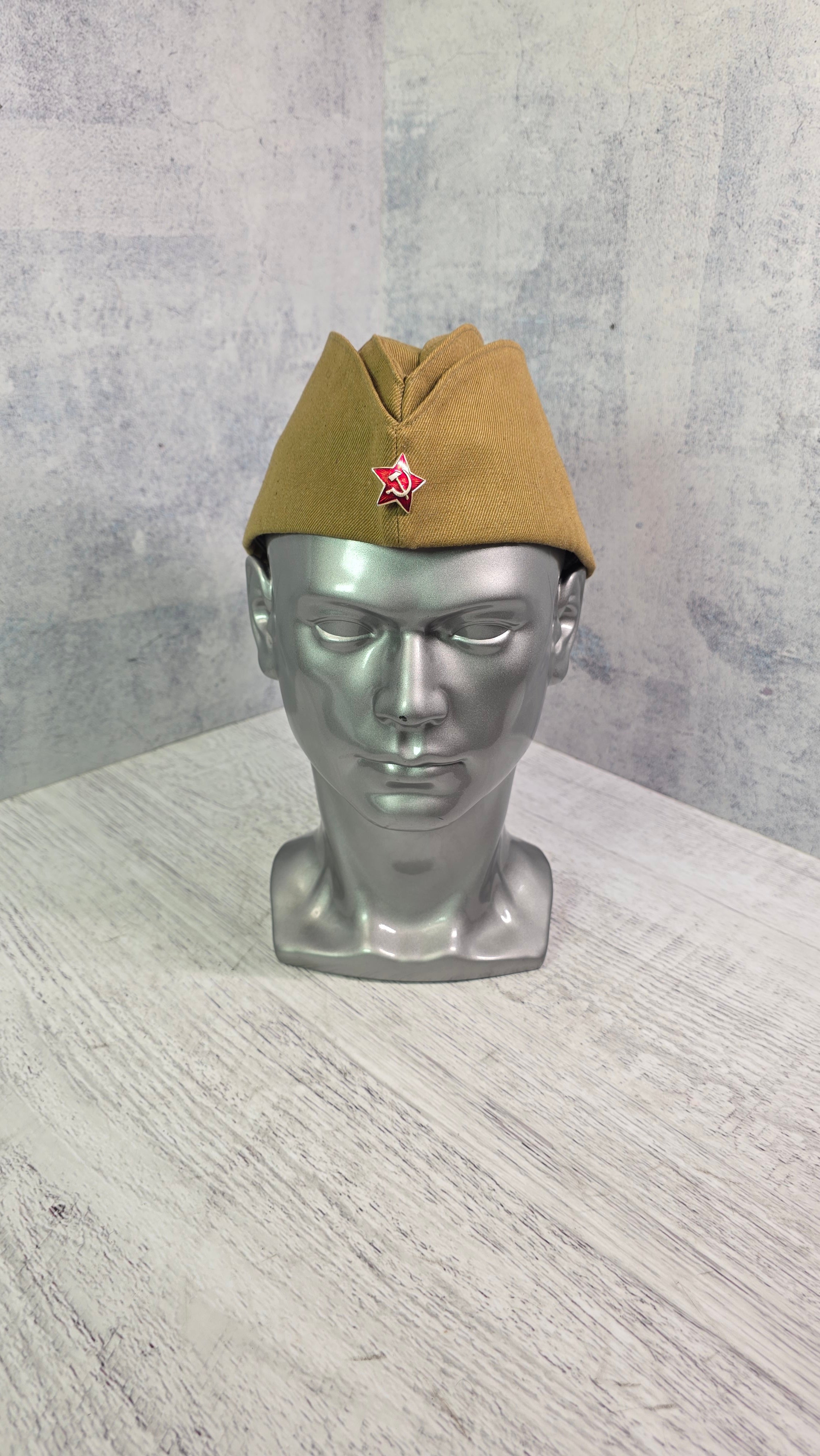 Soviet Pilotka Side Cap USSR Vintage Field Hat Red Star Collector Headwear