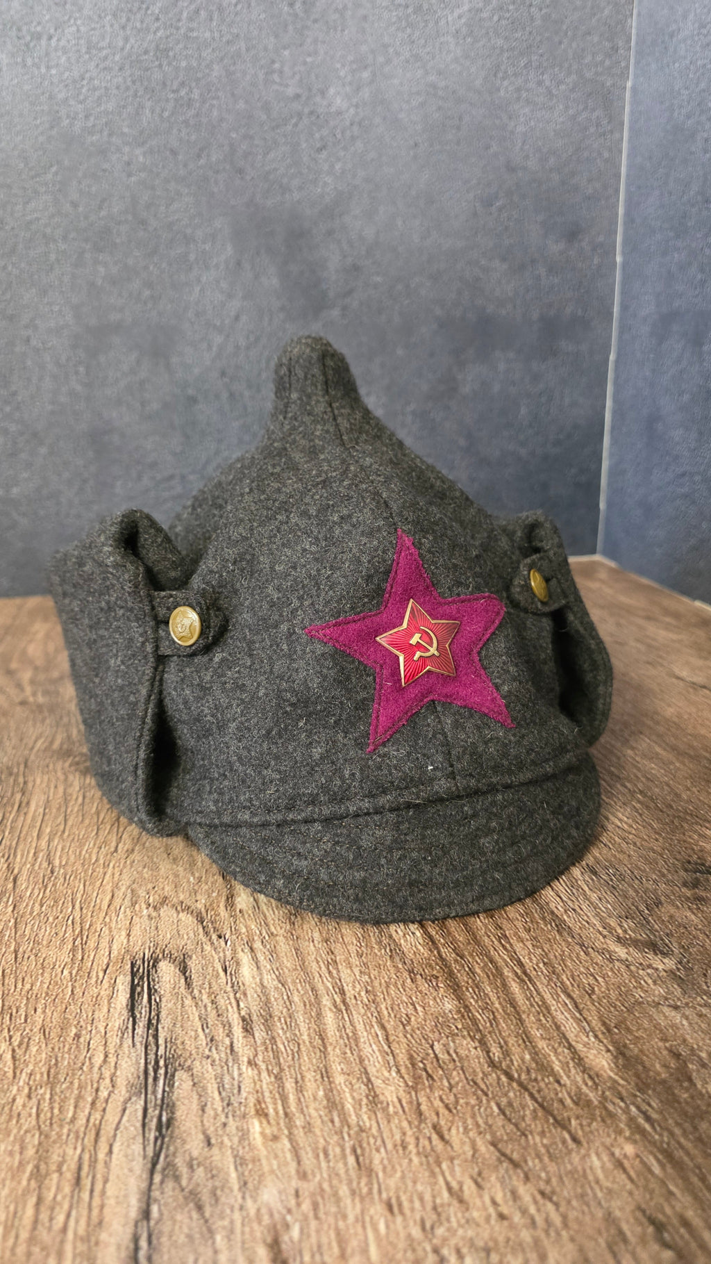 Early Soviet RKKA Budenovka Winter Hat 1927 Pattern Red Army Wool Helmet Cap