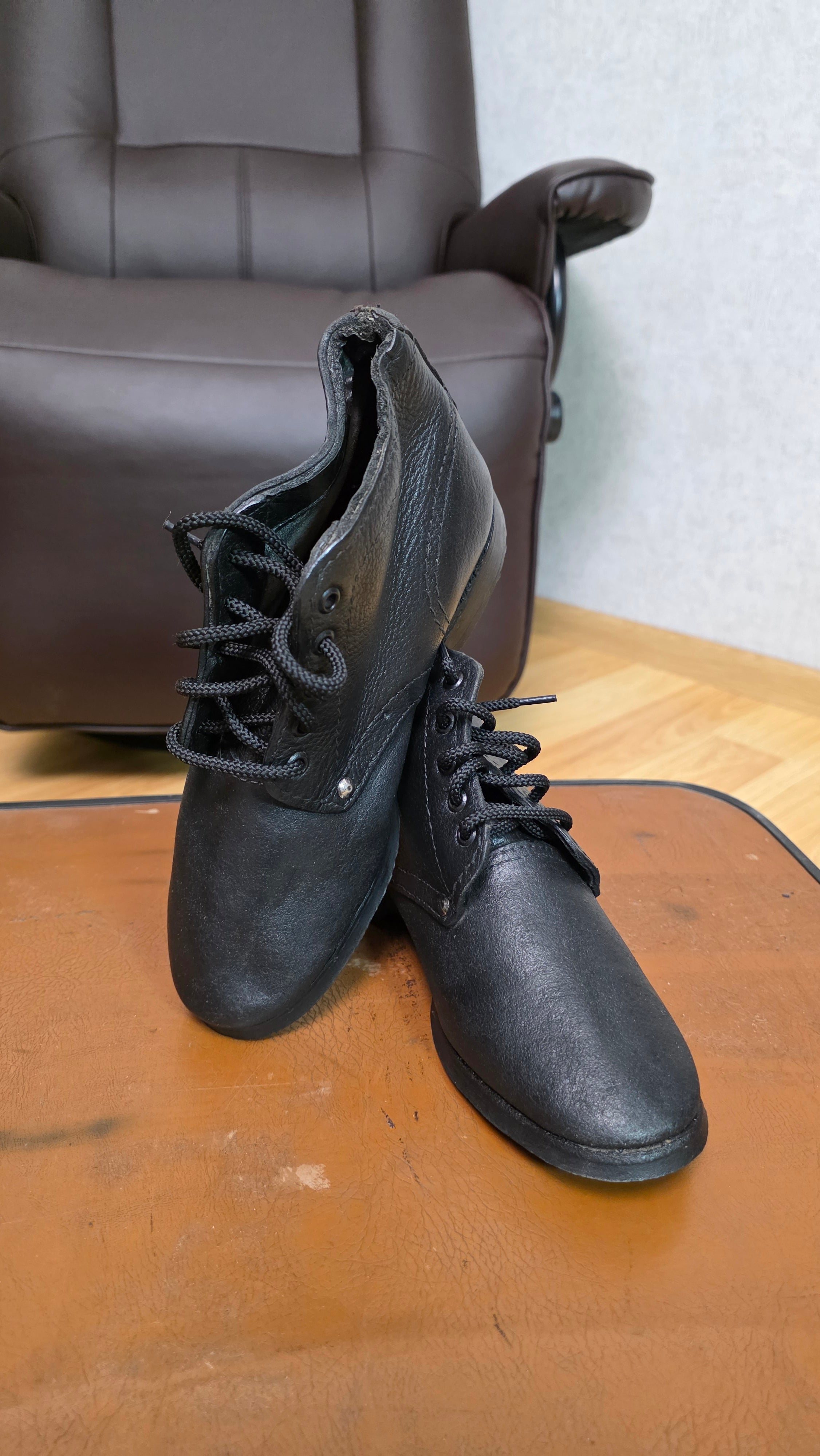 Soviet RKKA Leather Boots USSR Vintage Herringbone Sole Military Style Footwear