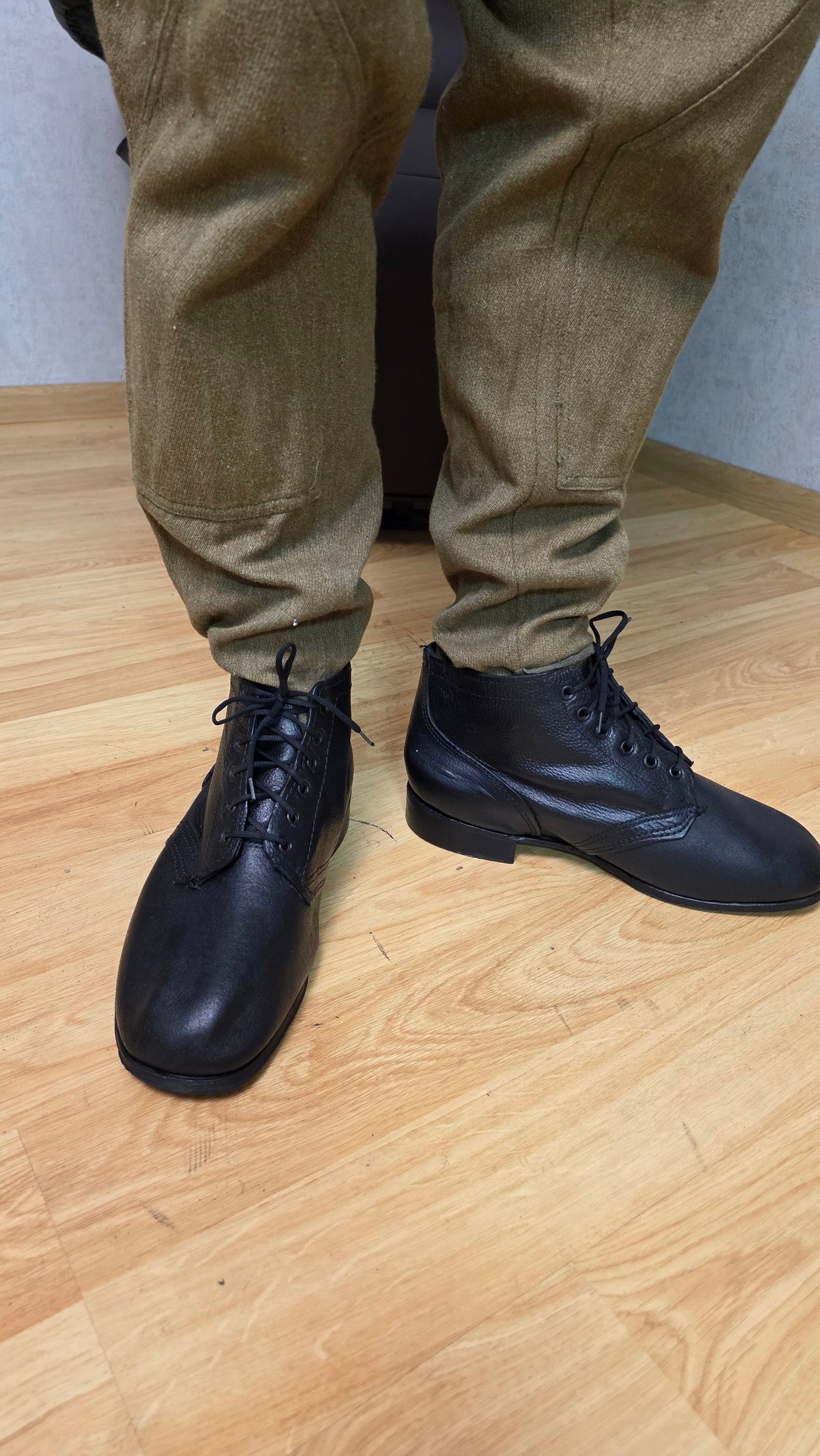 Soviet RKKA Leather Sole Boots USSR Officer Style Military Footwear - Legend Returns Vintage