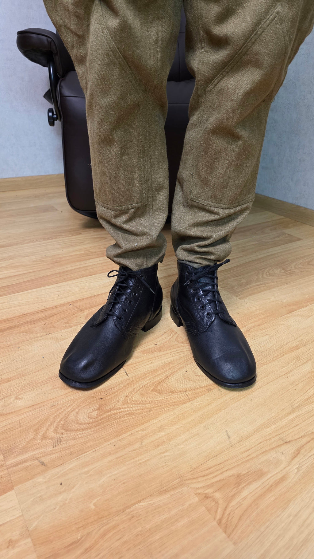 Soviet RKKA Leather Sole Boots USSR Officer Style Military Footwear - Legend Returns Vintage