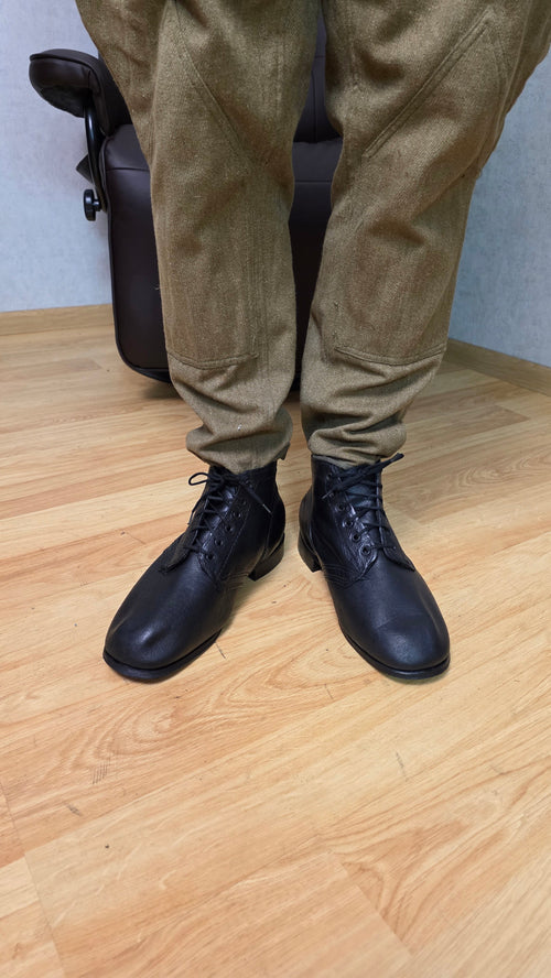 Soviet RKKA Leather Sole Boots USSR Officer Style Military Footwear - Legend Returns Vintage