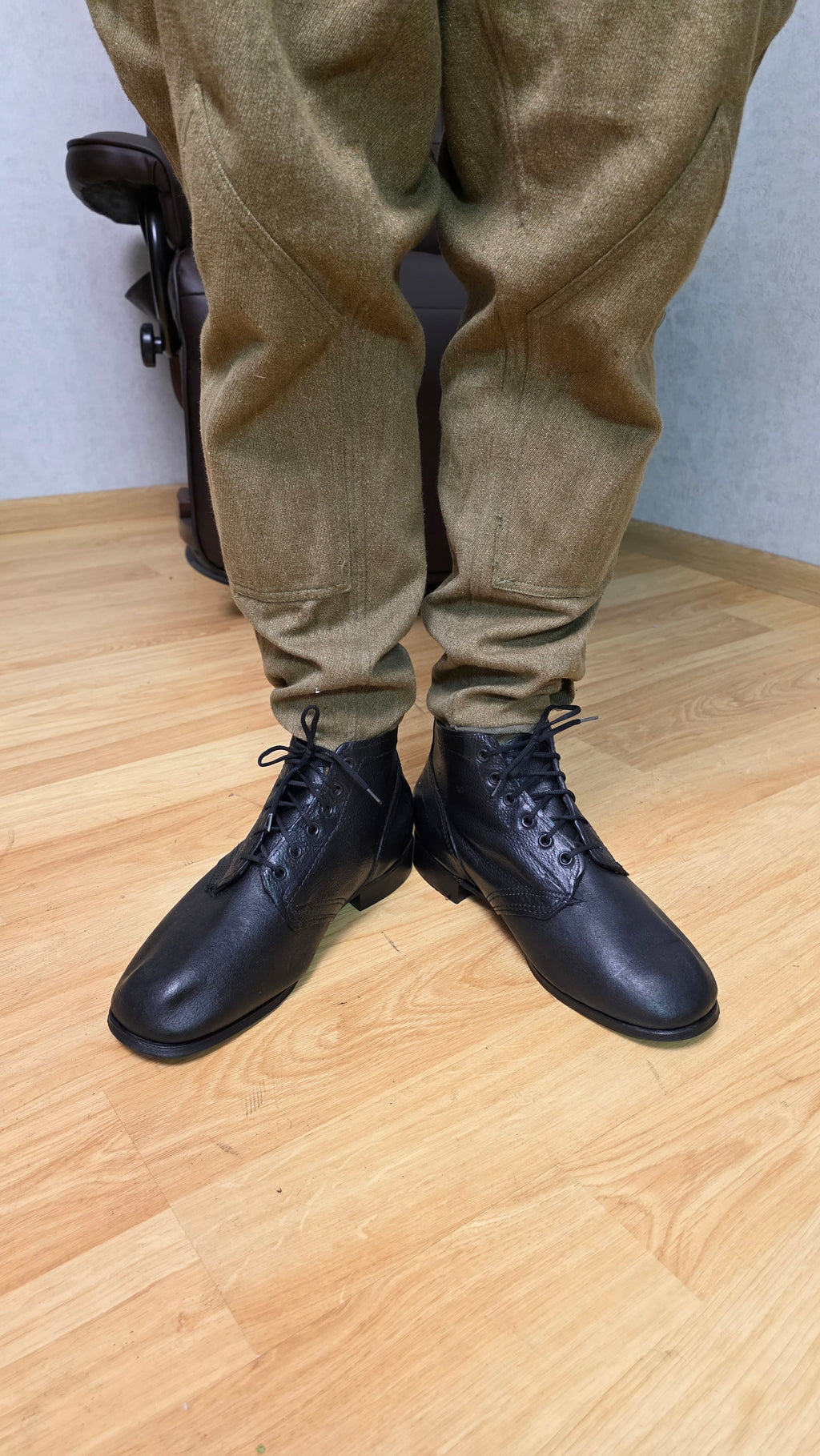 Soviet RKKA Leather Sole Boots USSR Officer Style Military Footwear - Legend Returns Vintage