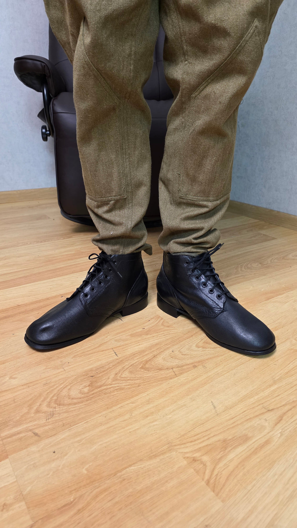 Soviet RKKA Leather Sole Boots USSR Officer Style Military Footwear - Legend Returns Vintage