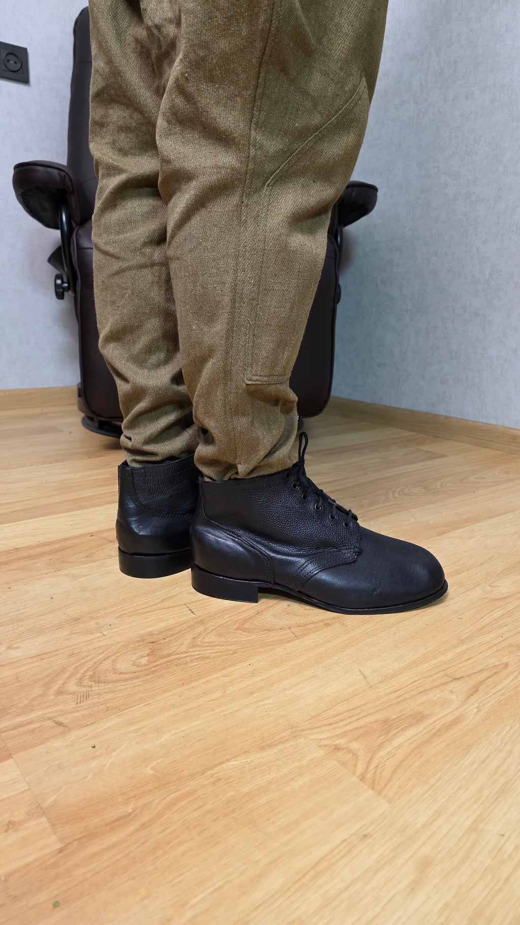 Soviet RKKA Leather Sole Boots USSR Officer Style Military Footwear - Legend Returns Vintage