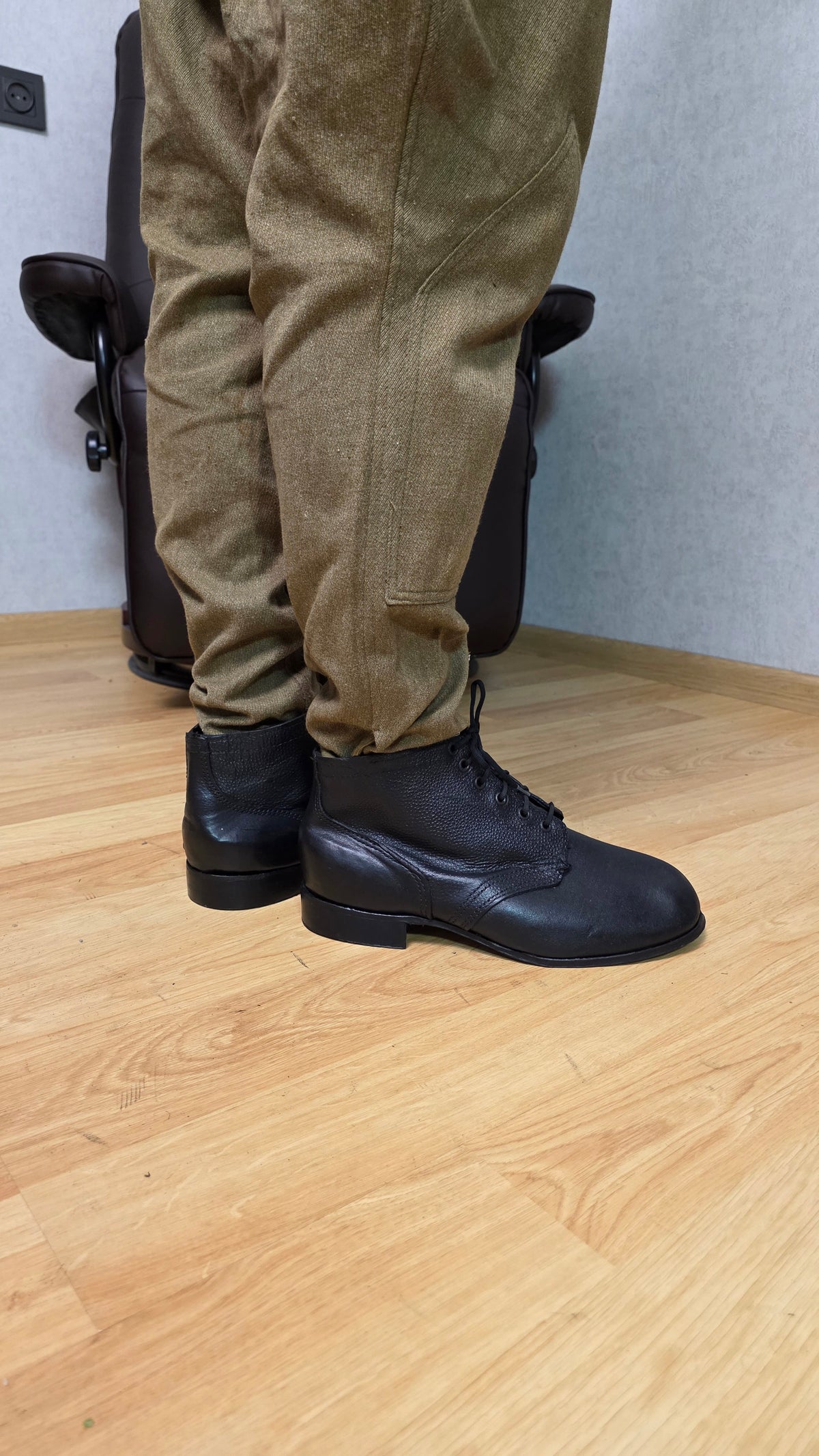 Soviet RKKA Leather Sole Boots USSR Officer Style Military Footwear - Legend Returns Vintage