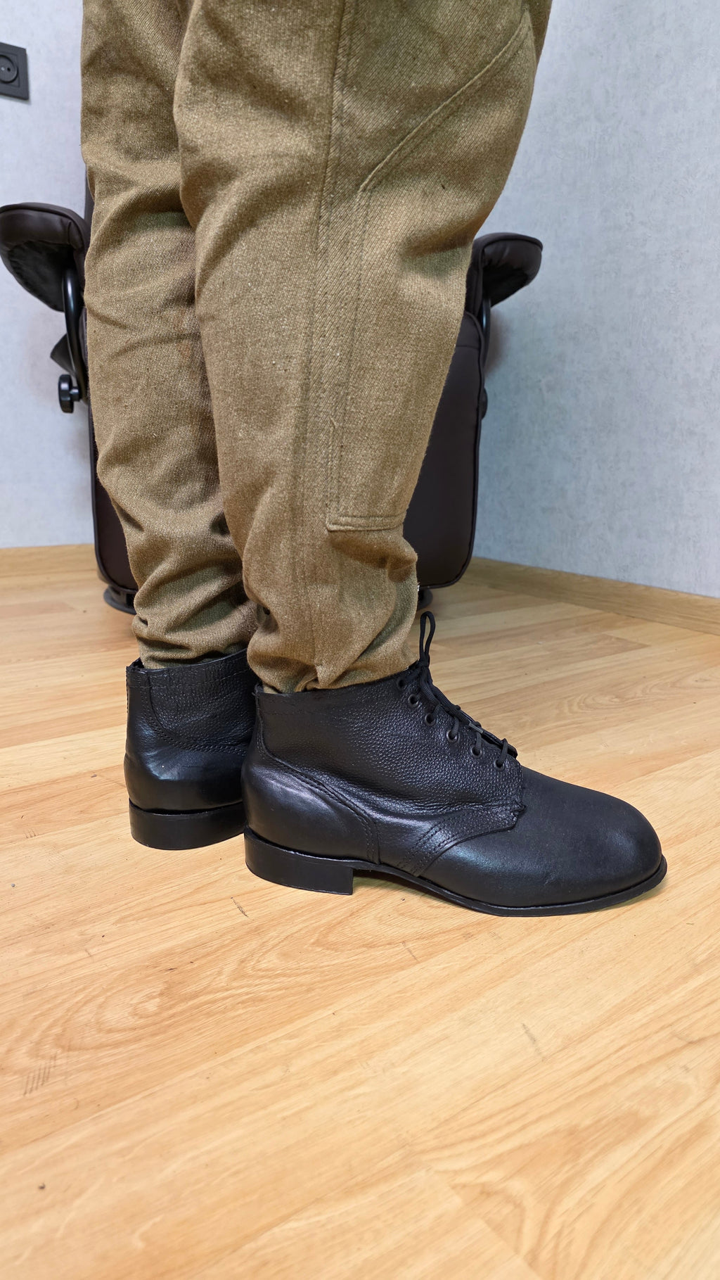 Soviet RKKA Leather Sole Boots USSR Officer Style Military Footwear - Legend Returns Vintage