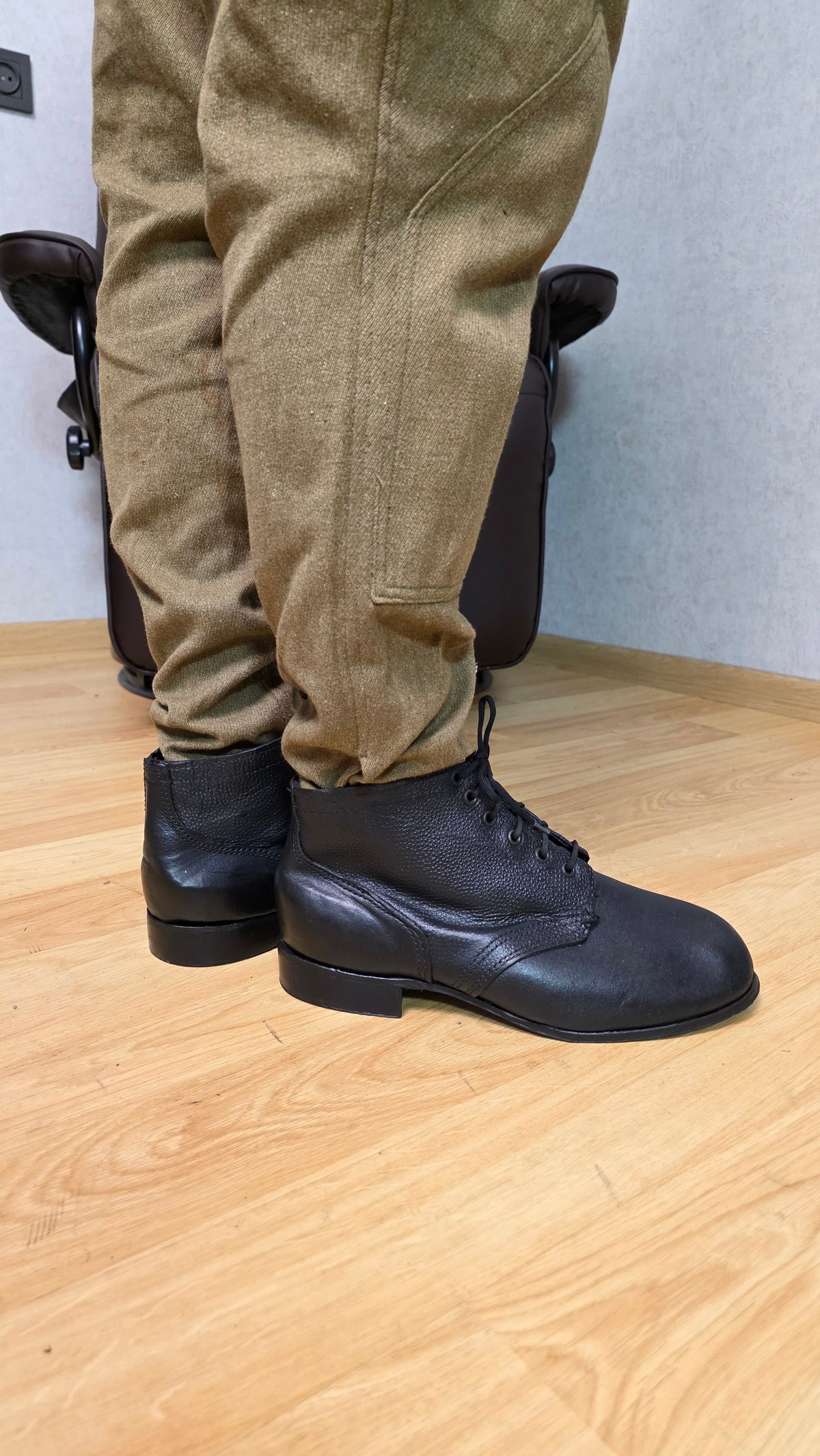 Soviet RKKA Leather Sole Boots USSR Officer Style Military Footwear - Legend Returns Vintage