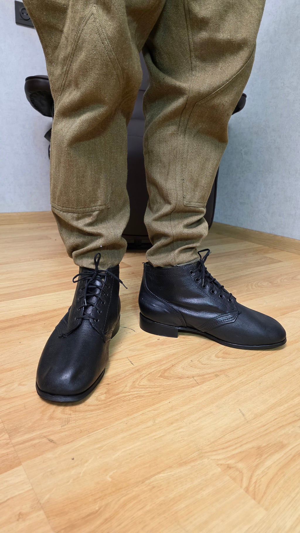 Soviet RKKA Leather Sole Boots USSR Officer Style Military Footwear - Legend Returns Vintage