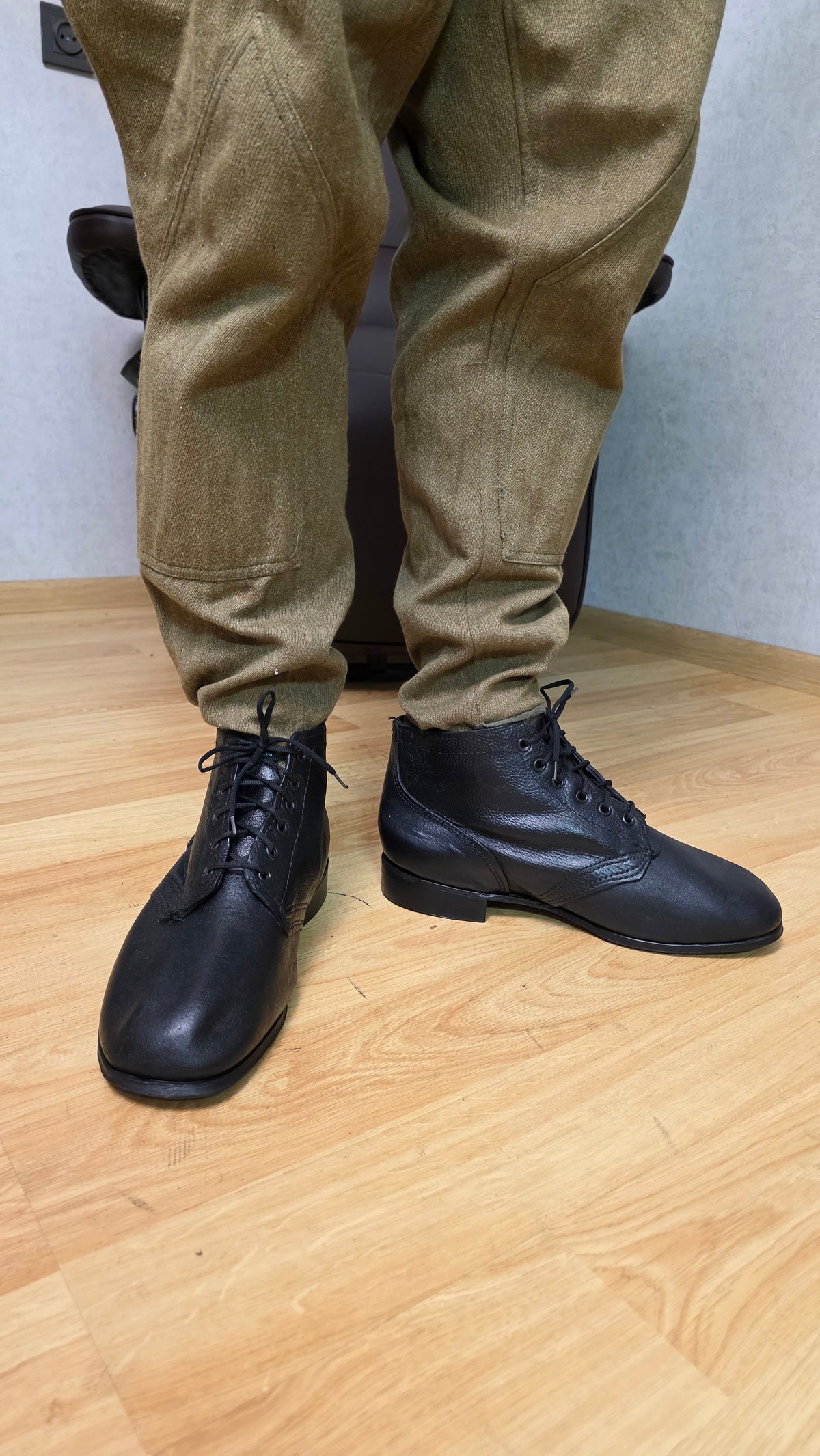 Soviet RKKA Leather Sole Boots USSR Officer Style Military Footwear - Legend Returns Vintage