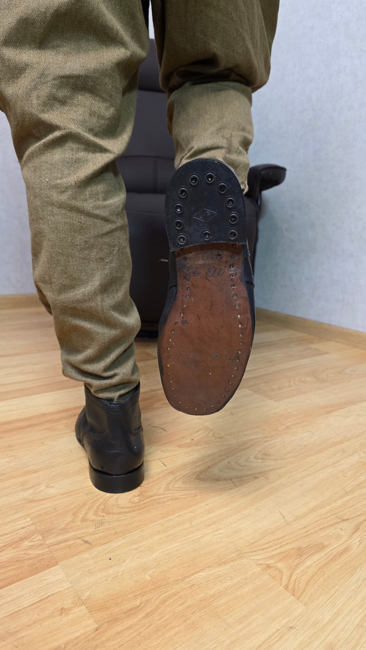 Soviet RKKA Leather Sole Boots USSR Officer Style Military Footwear - Legend Returns Vintage