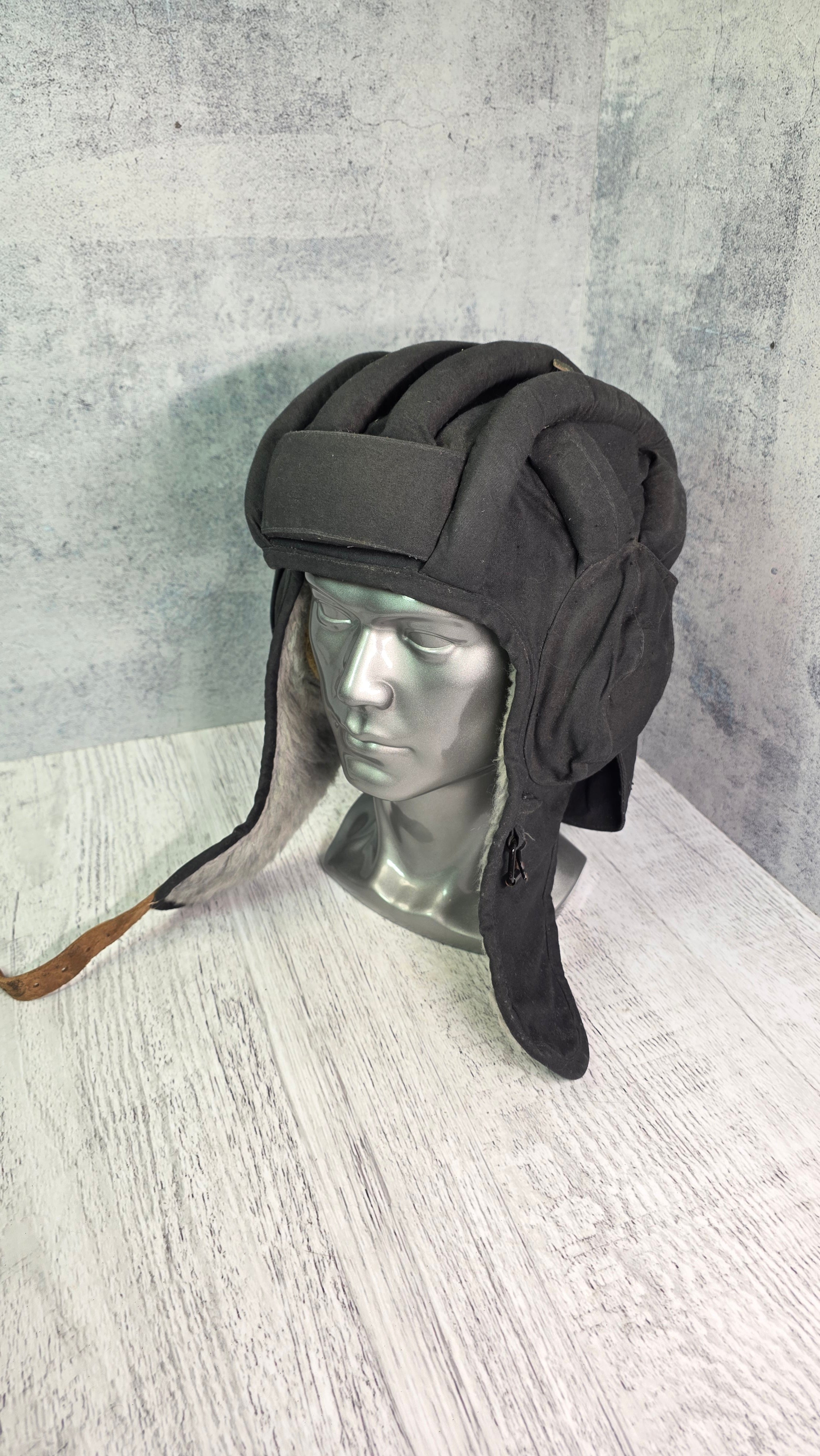 Soviet TSh-4 Winter Tank Crew Helmet USSR Communication Headgear Vintage