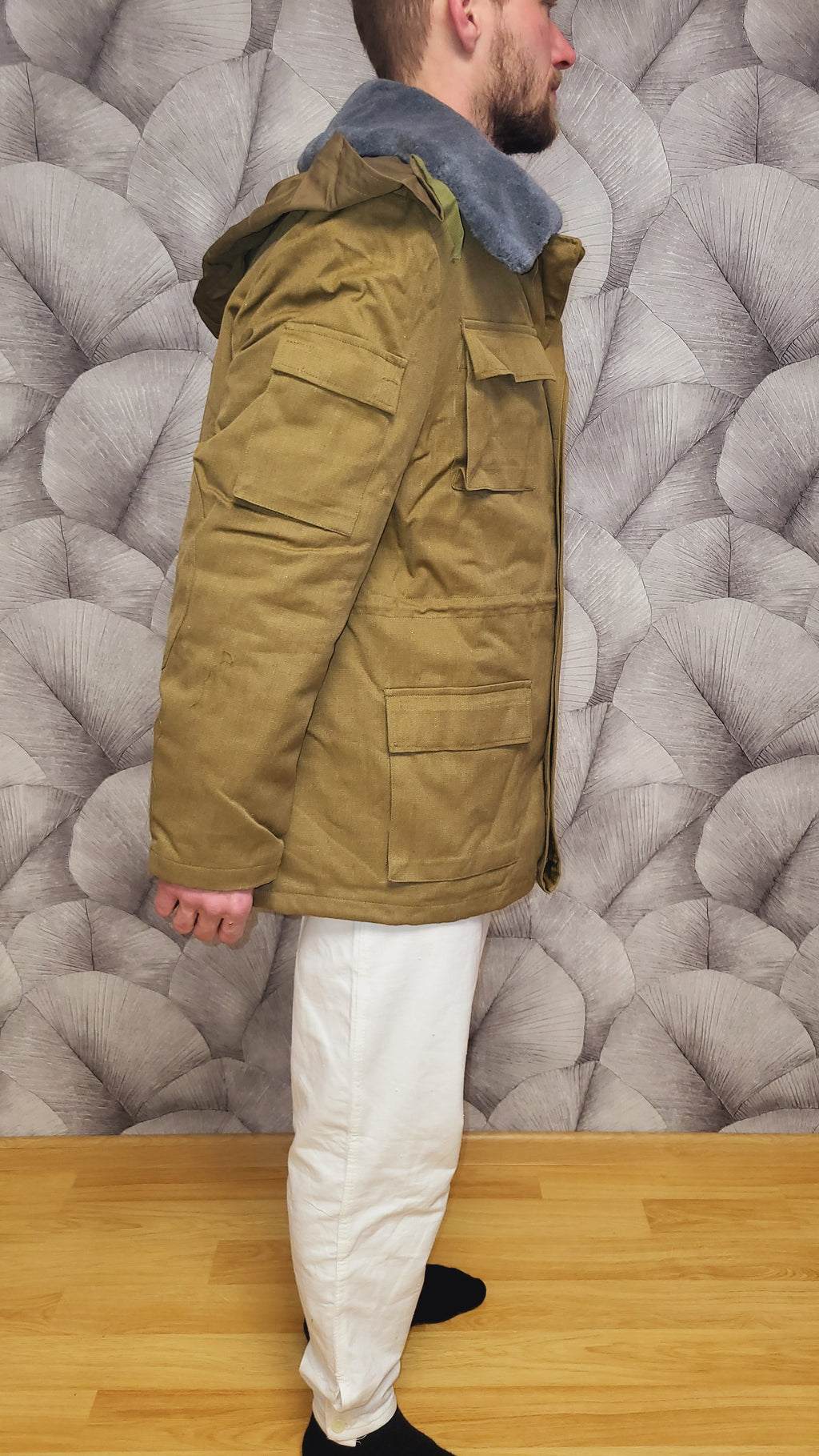 Soviet USSR Afghanka Sand Peacoat with Removable Liner