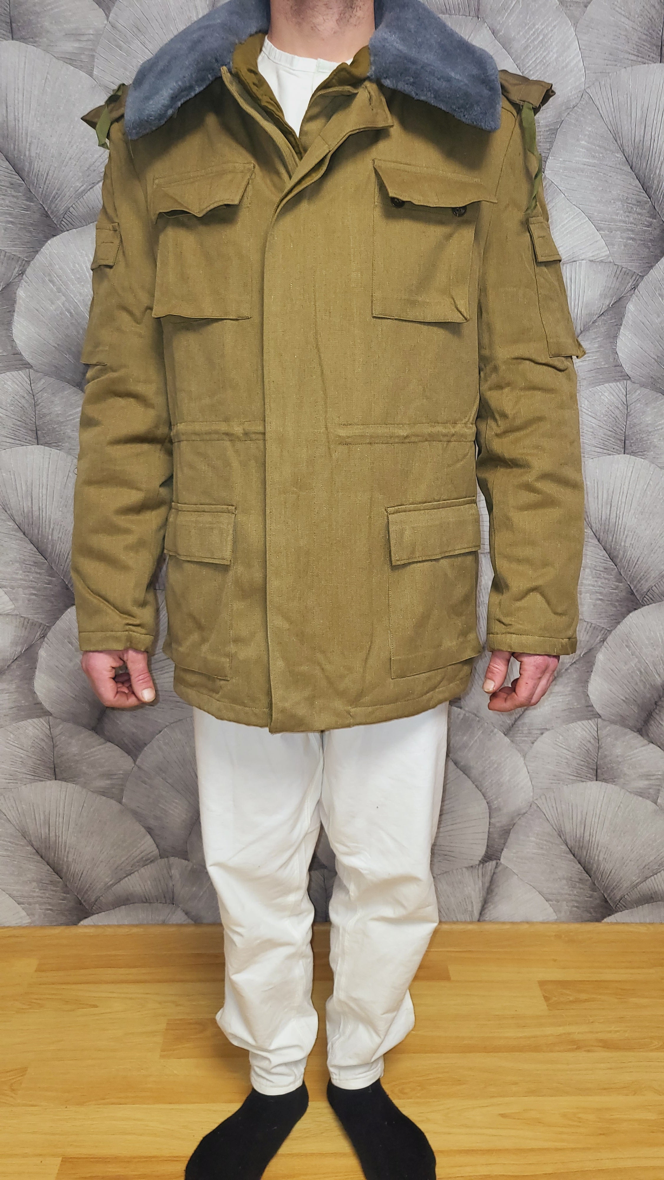 Soviet USSR Afghanka Sand Peacoat with Removable Liner