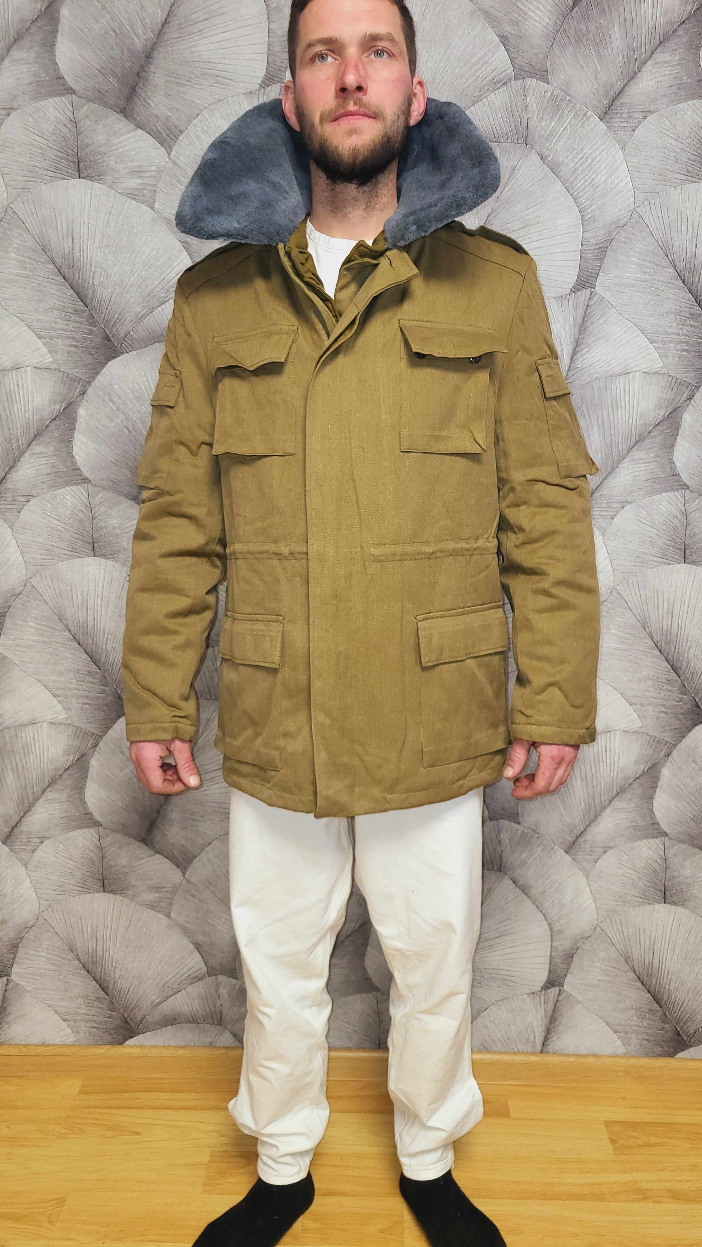 Soviet USSR Afghanka Sand Peacoat with Removable Liner