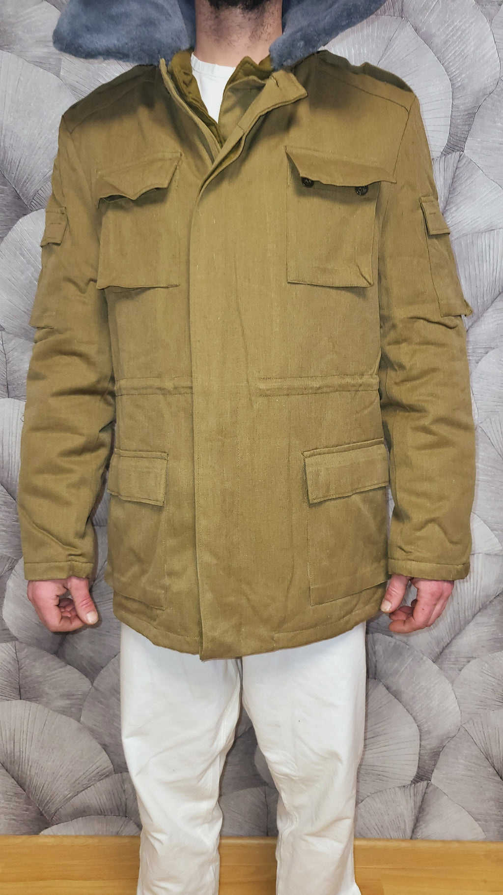 Soviet USSR Afghanka Sand Peacoat with Removable Liner