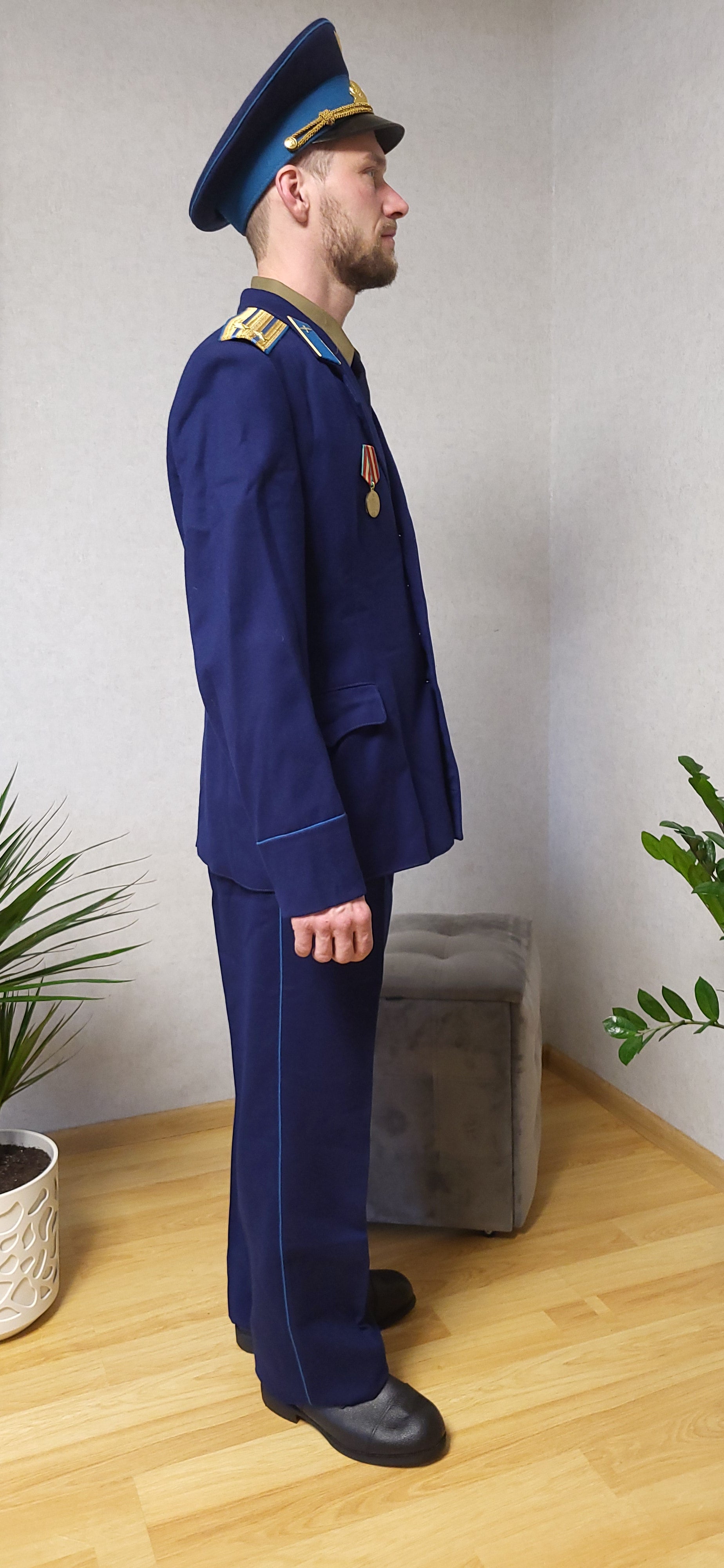 Soviet USSR Air Force Blue Dress Uniform Set Semi-Wool Tunic Trousers
