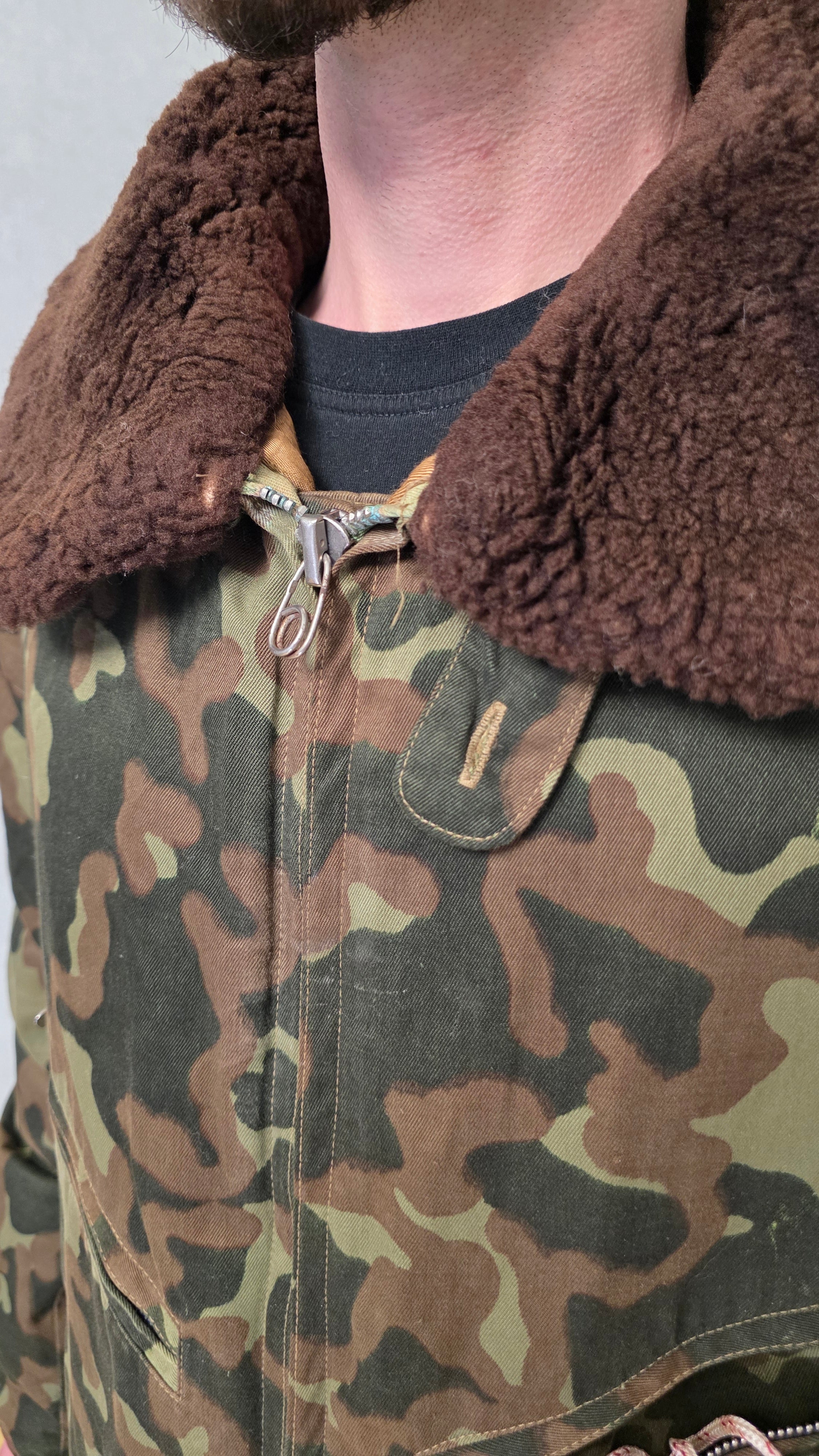 Soviet USSR Air Force Butan Camouflage Flight Jacket Winter Pilot Coat