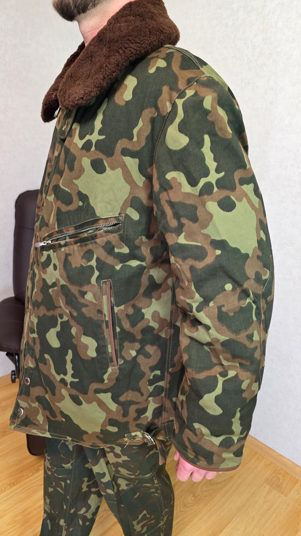 Soviet USSR Air Force Butan Camouflage Flight Jacket Winter Pilot Coat