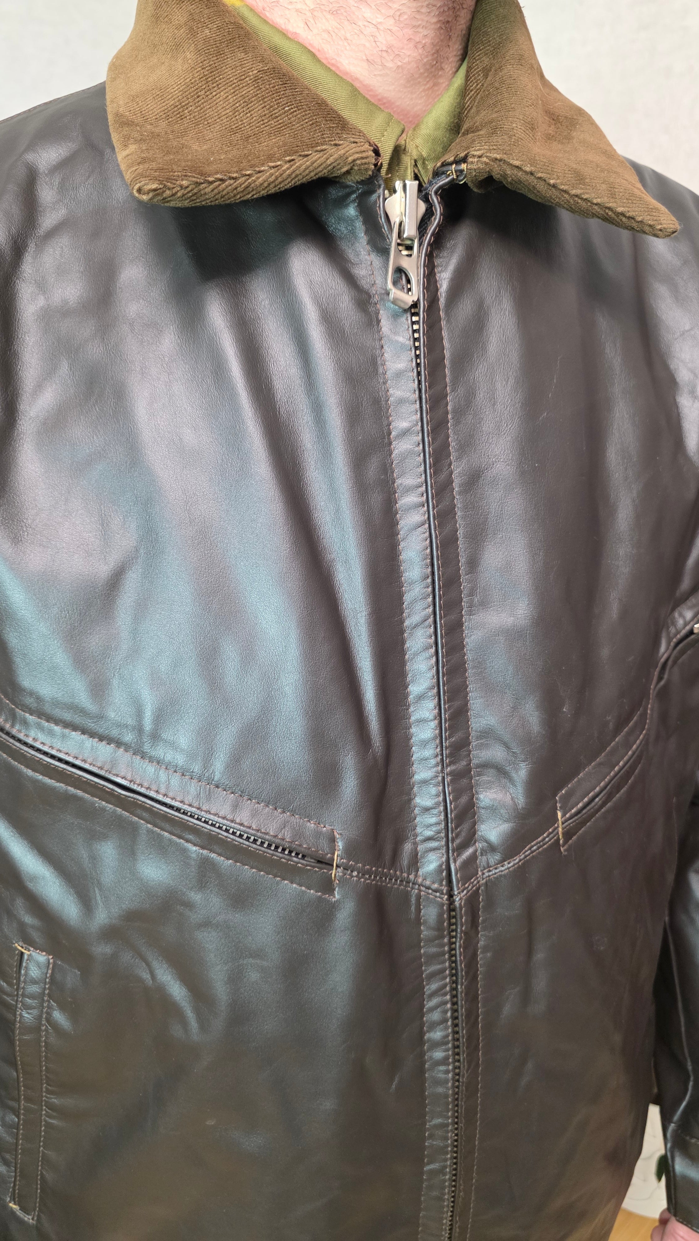 Soviet USSR Air Force Leather Jacket “Shchevetka” Vintage Pilot Jacket