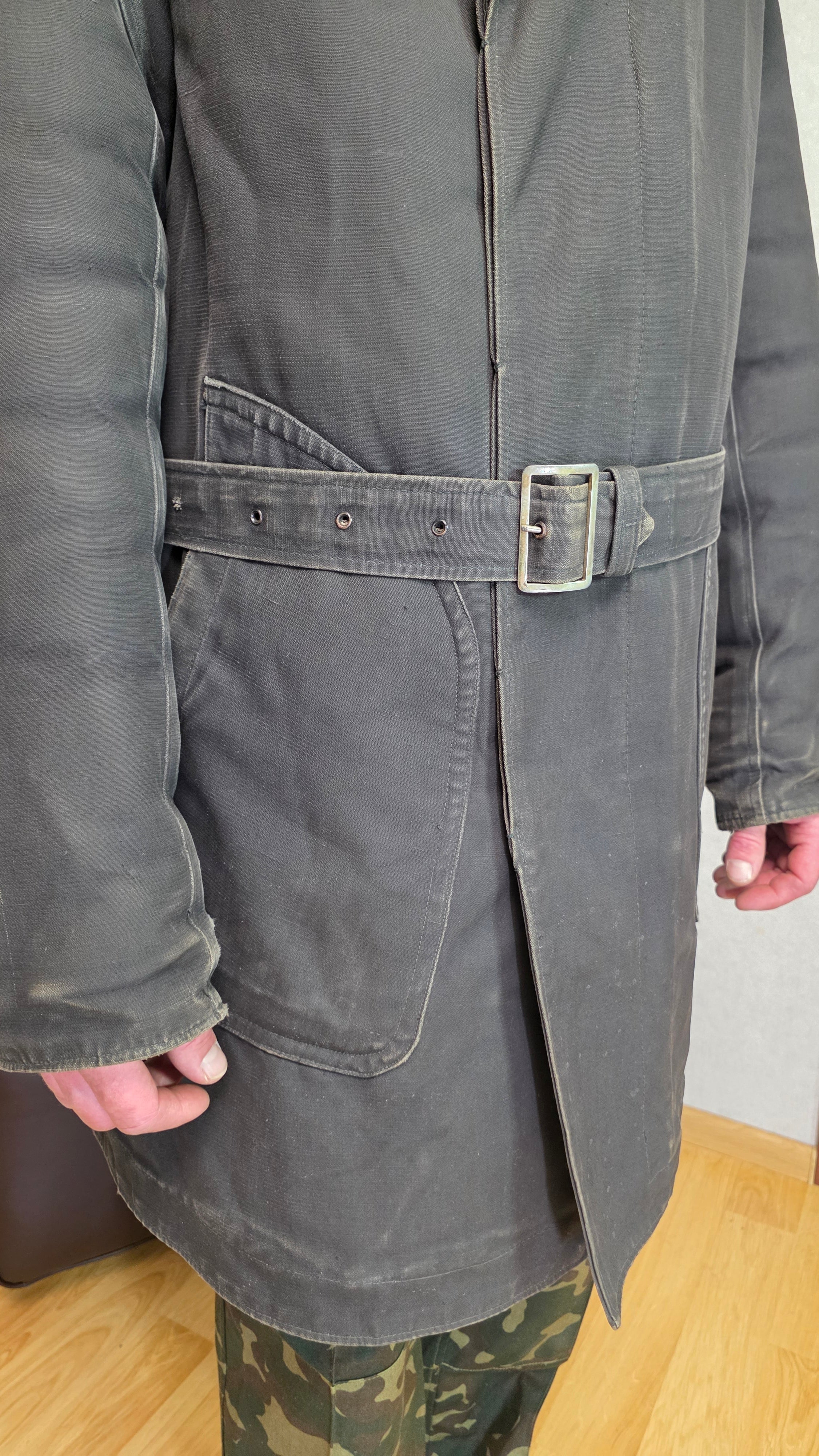 Soviet USSR Air Force Technical Coat Microcanvas Winter Jacket Vintage