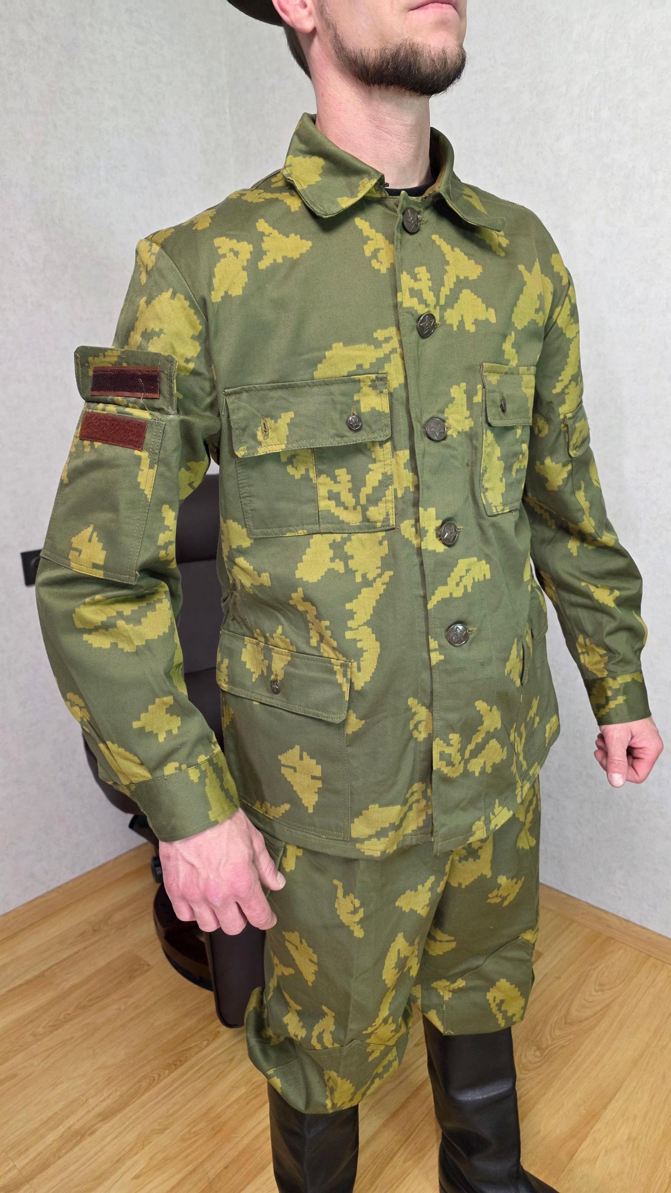 Soviet USSR Berezka Border Guard Suit Vintage Camo Set Jacket Pants
