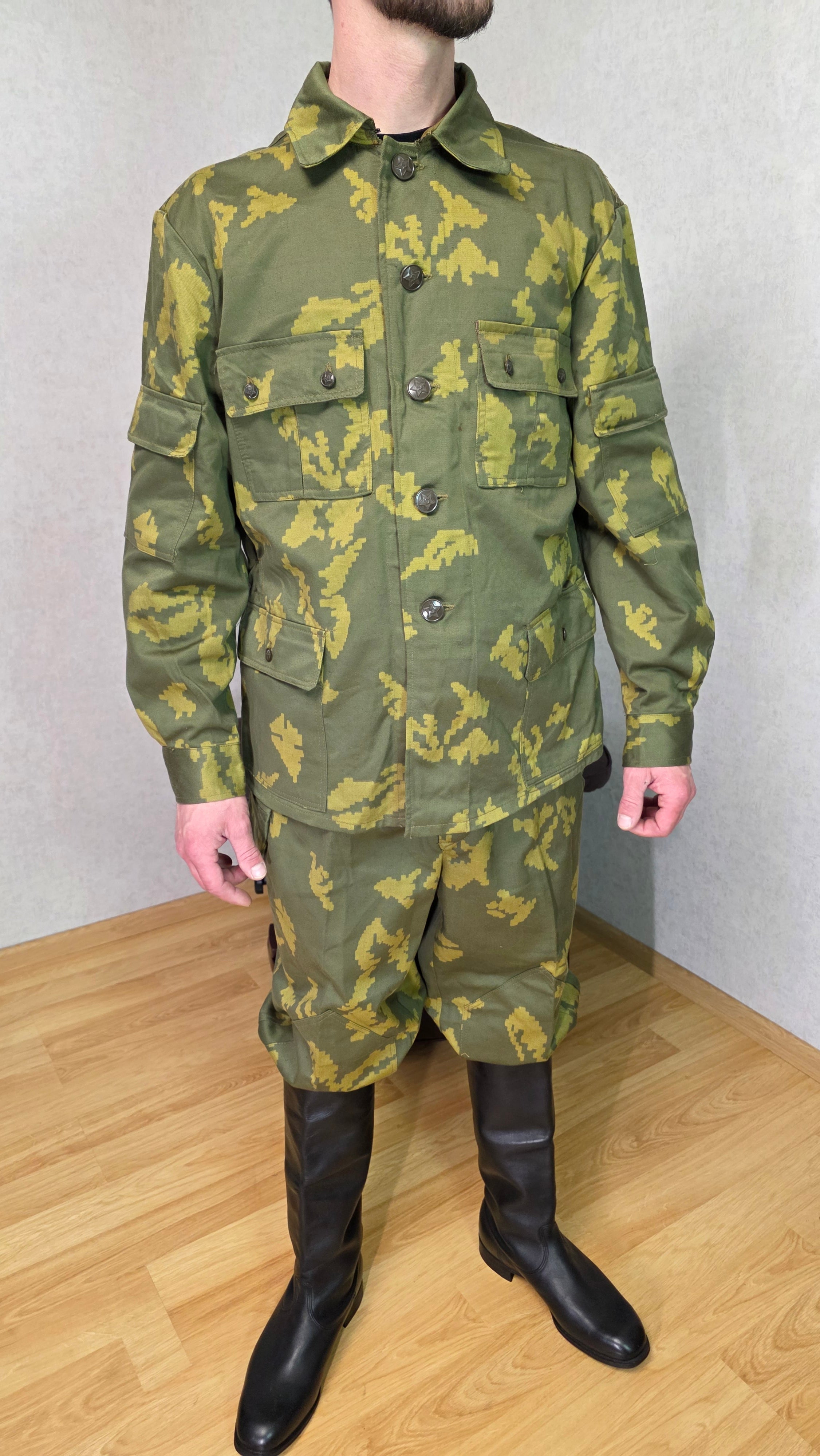 Soviet USSR Berezka Border Guard Suit Vintage Camo Set Jacket Pants