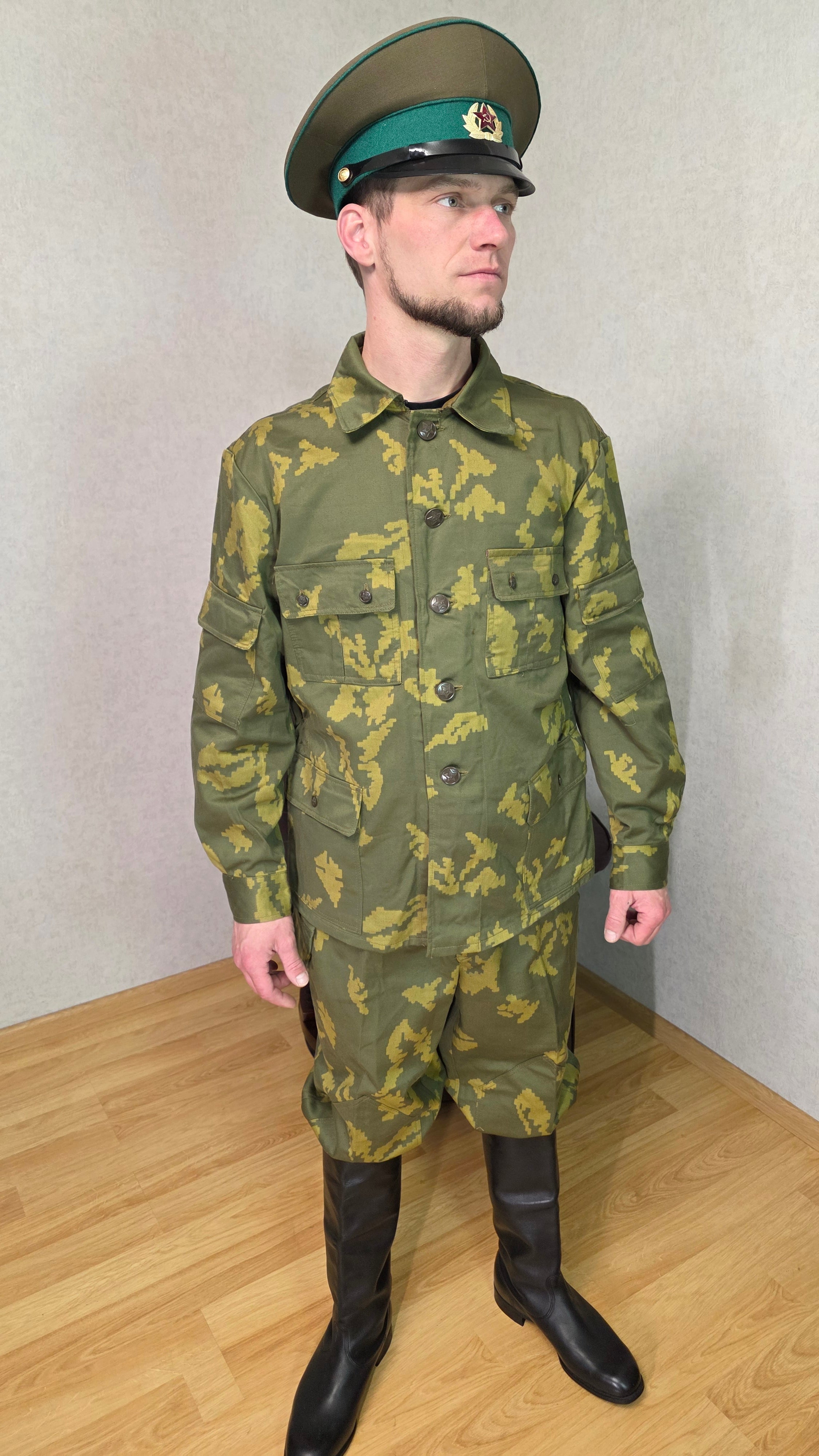 Soviet USSR Berezka Border Guard Suit Vintage Camo Set Jacket Pants