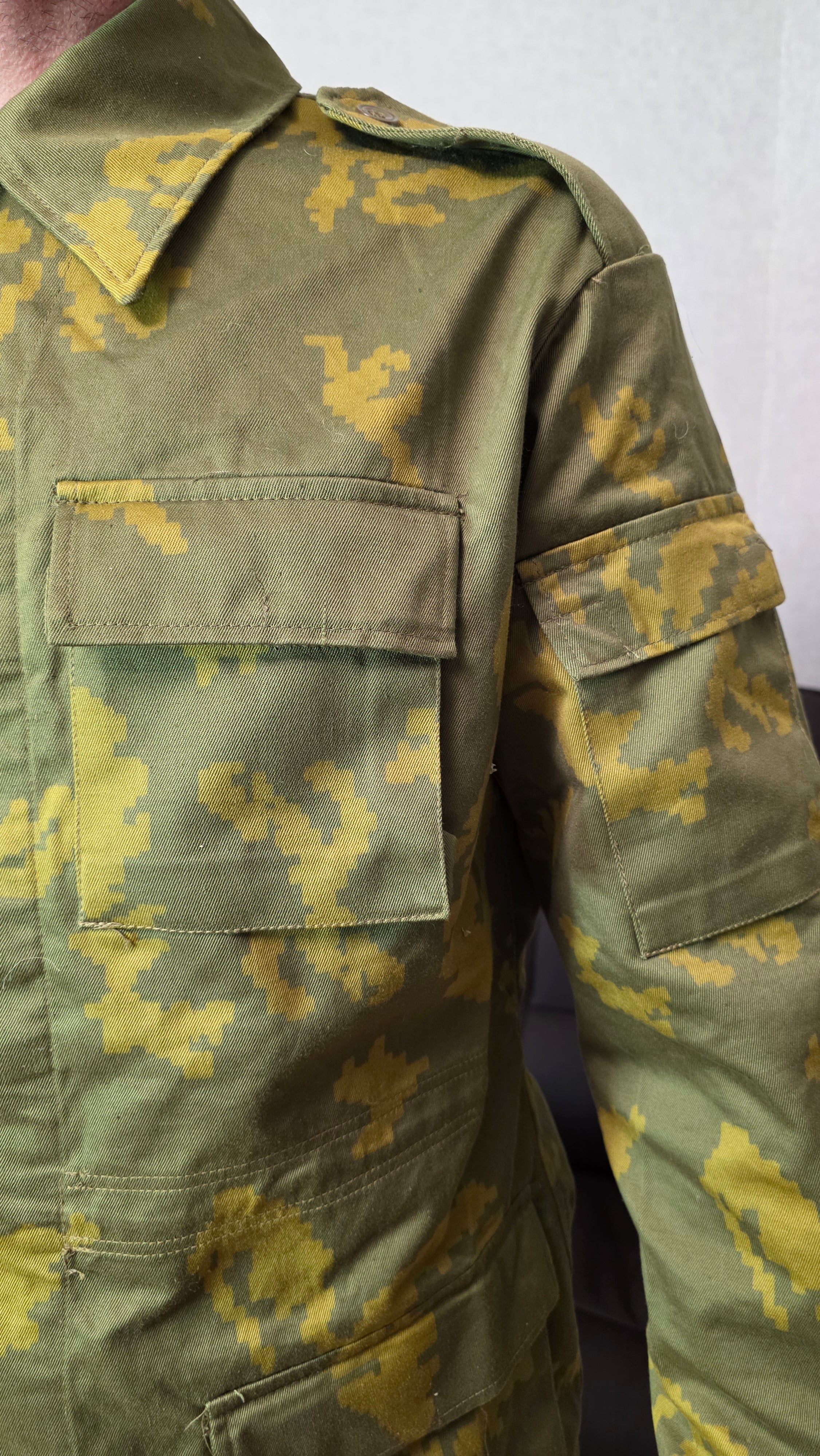 Soviet USSR Berezka Camouflage Suit Vintage Yellow Leaf Field Style Jacket Pants Set
