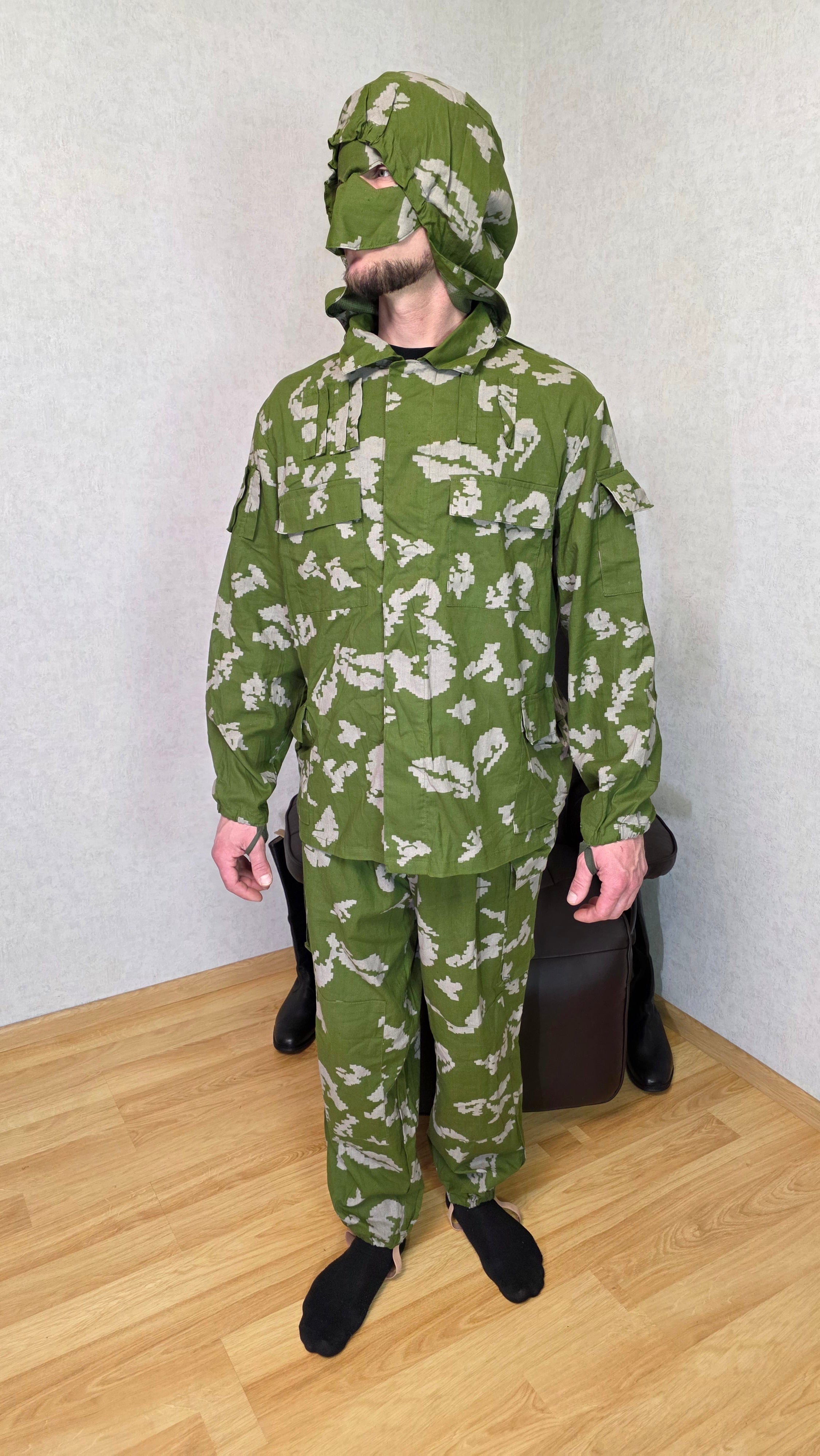 Soviet USSR Berezka KLMC Camo Suit Mask Set Vintage Outfit