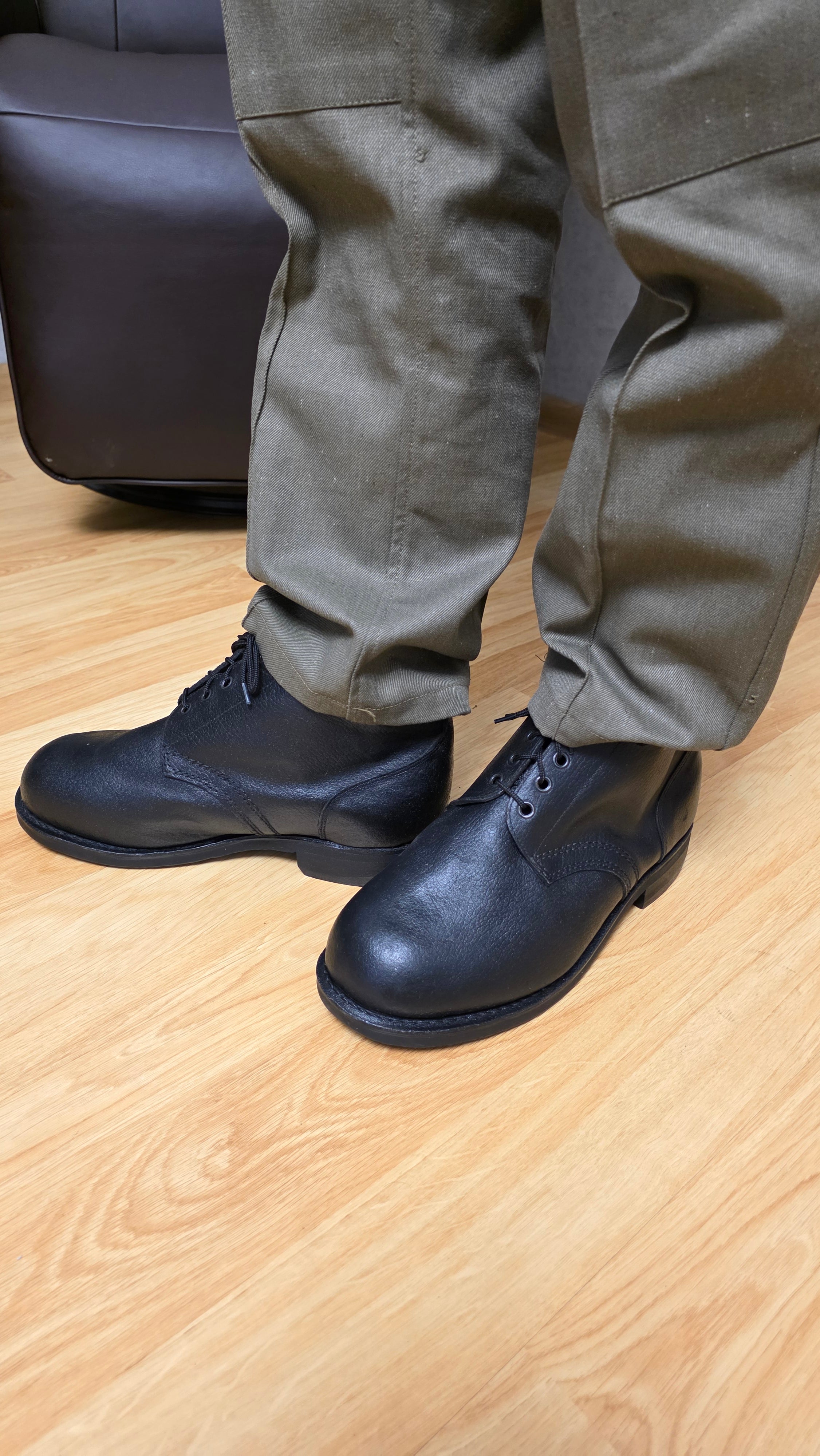 Soviet USSR Black Leather Men's Shoes Vintage Ankle Footwear - Legend Returns Vintage