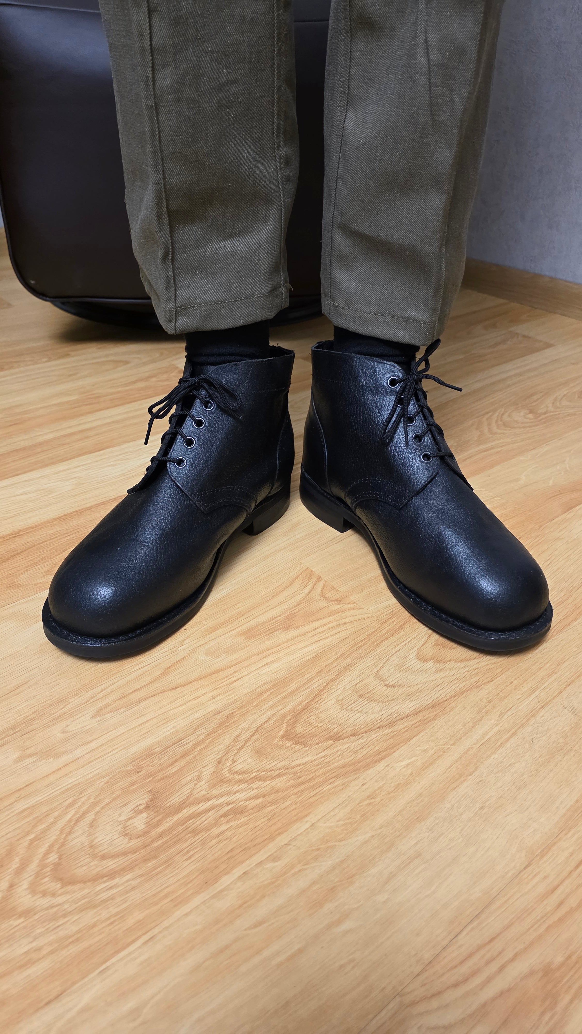 Soviet USSR Black Leather Men's Shoes Vintage Ankle Footwear - Legend Returns Vintage