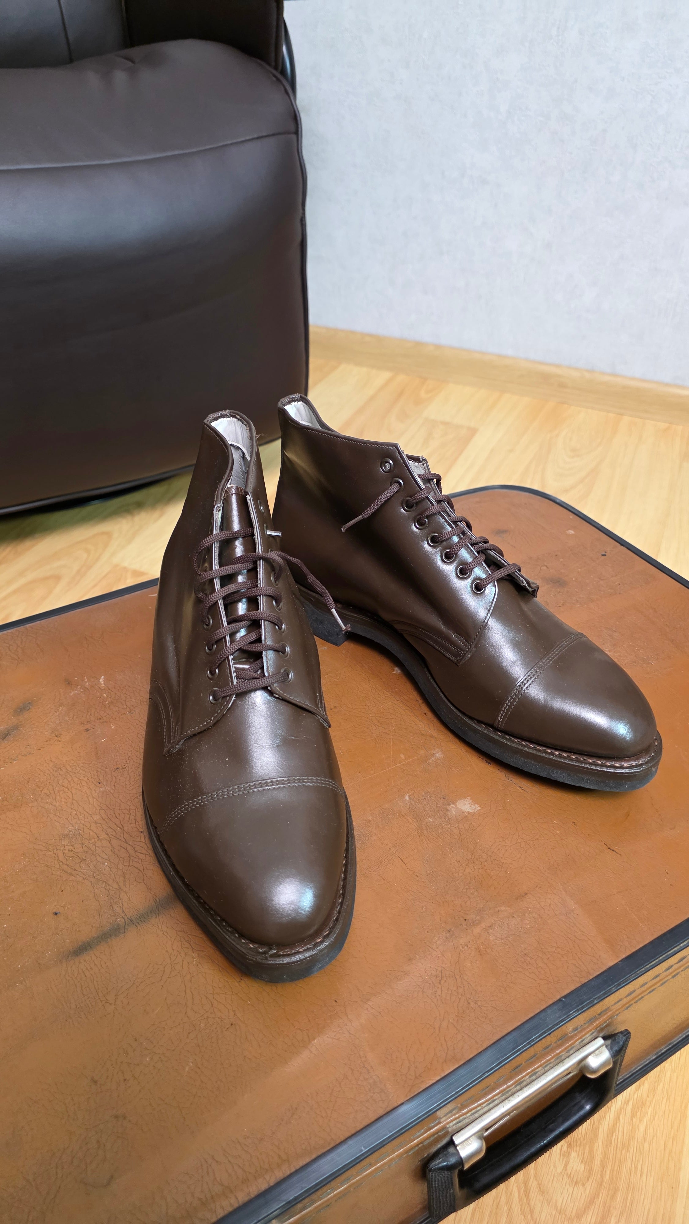Soviet USSR Brown Officer Ankle Boots Vintage Leather Service Footwear