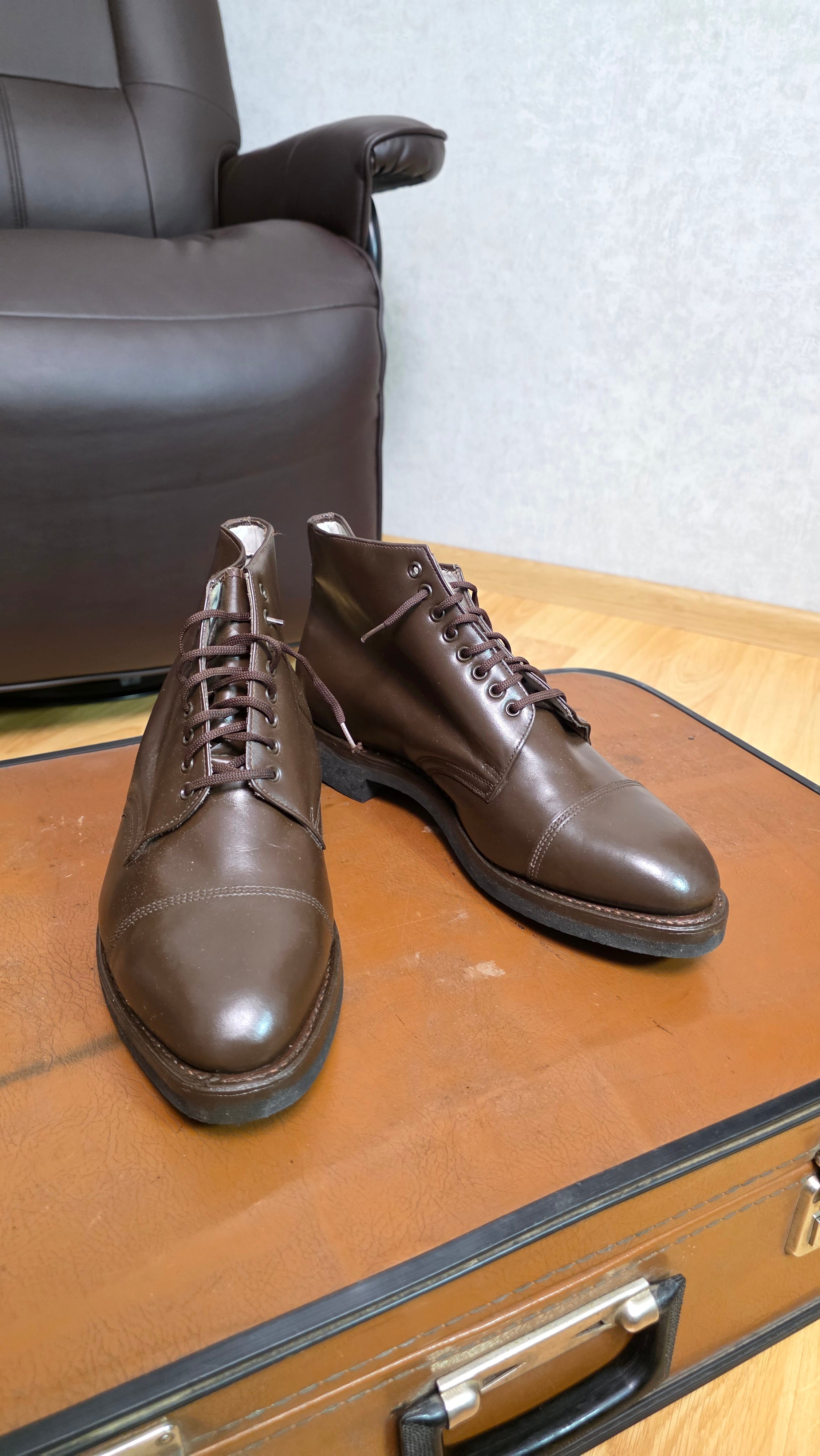 Soviet USSR Brown Officer Ankle Boots Vintage Leather Service Footwear