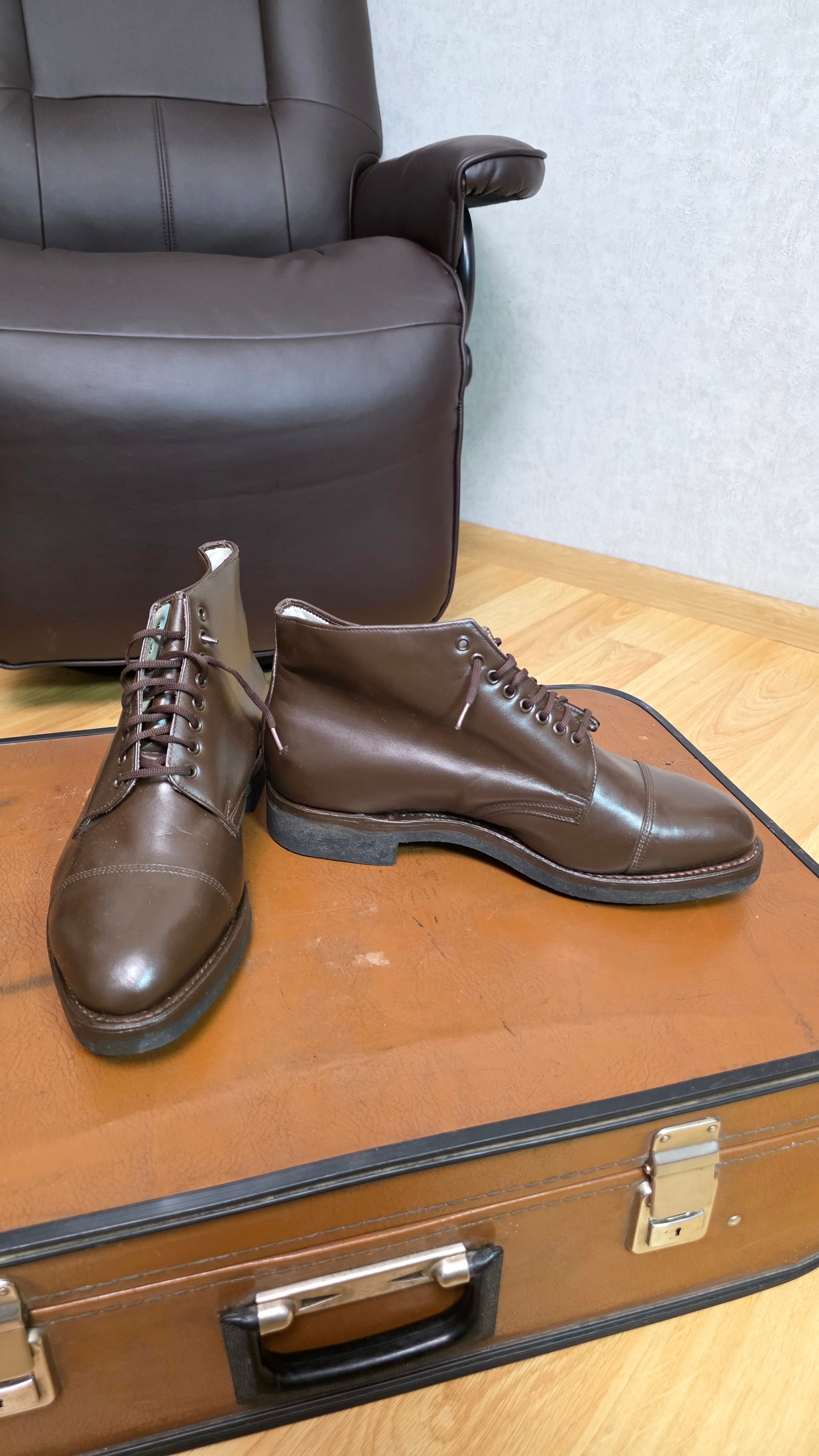 Soviet USSR Brown Officer Ankle Boots Vintage Leather Service Footwear
