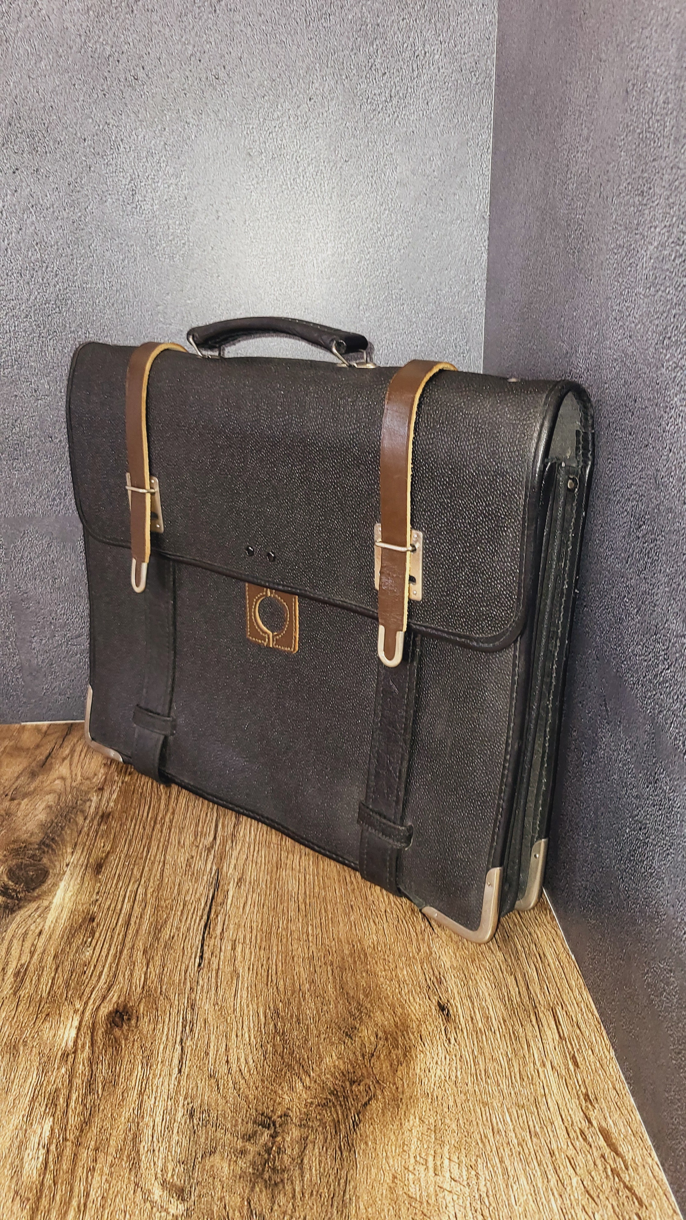 Soviet USSR Flight Navigator Briefcase Vintage Kirza Pilot Document Case