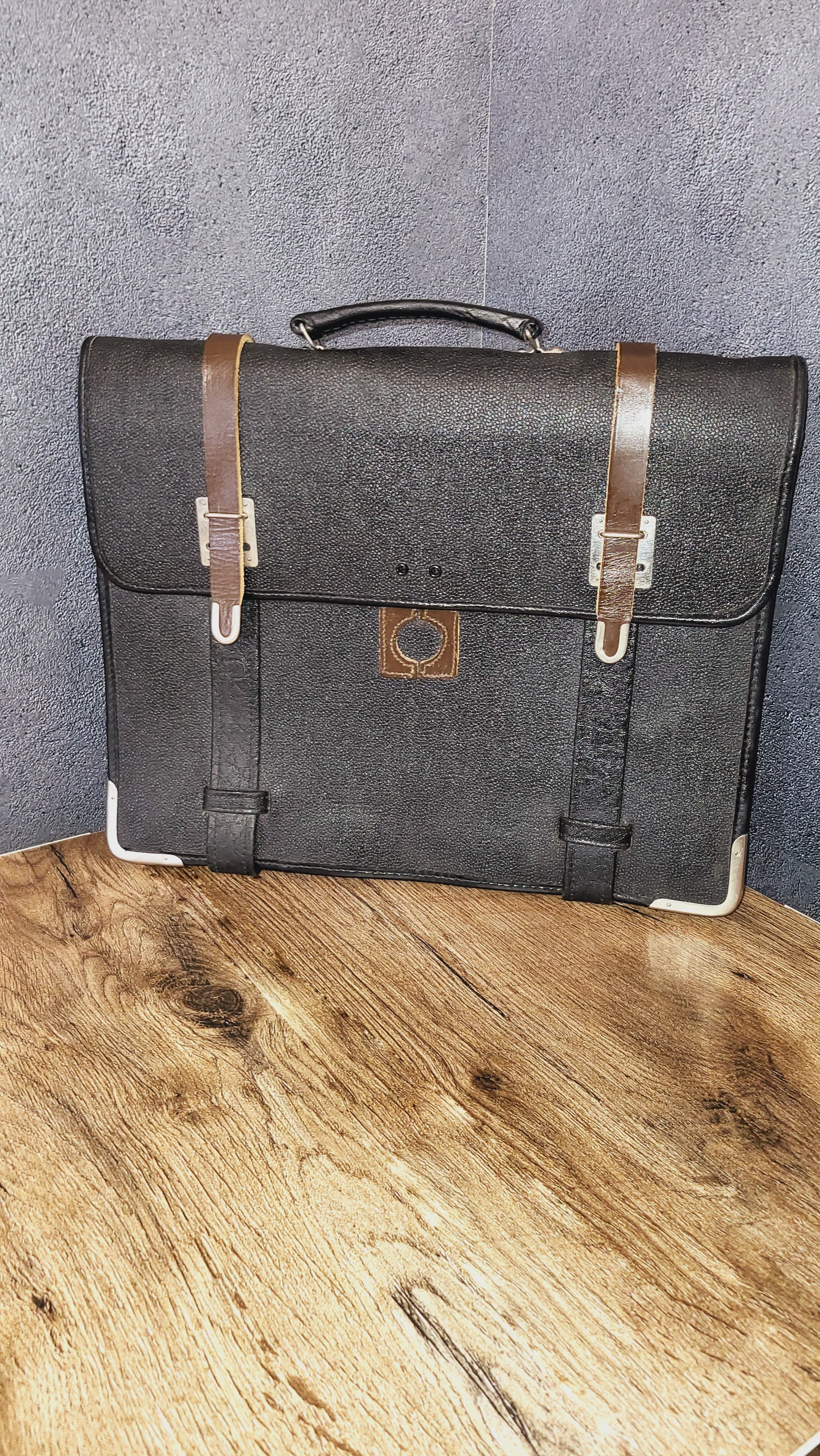 Soviet USSR Flight Navigator Briefcase Vintage Kirza Pilot Document Case
