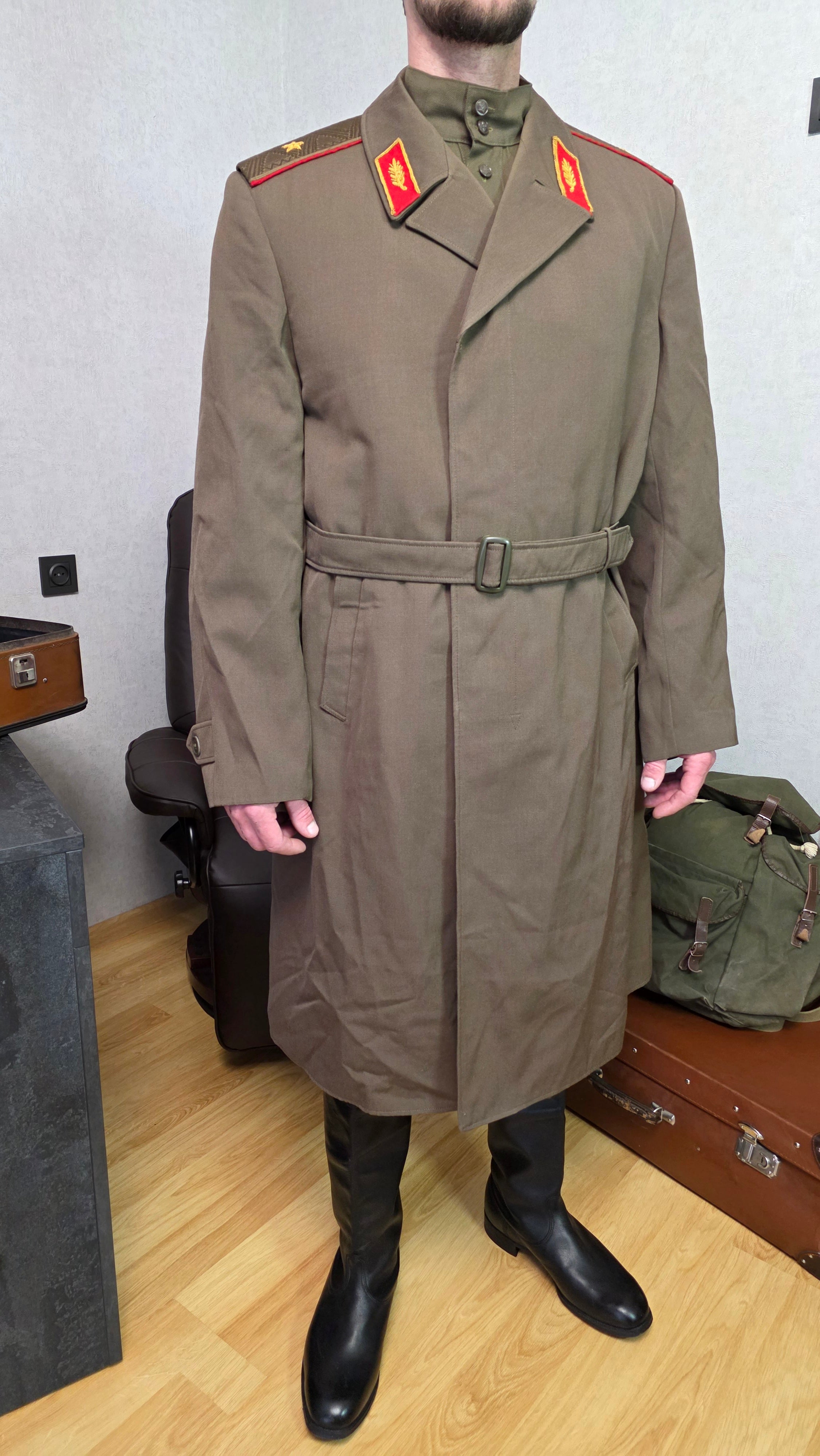 Soviet USSR General Major Summer Trench Coat Vintage Officer Rain Coat