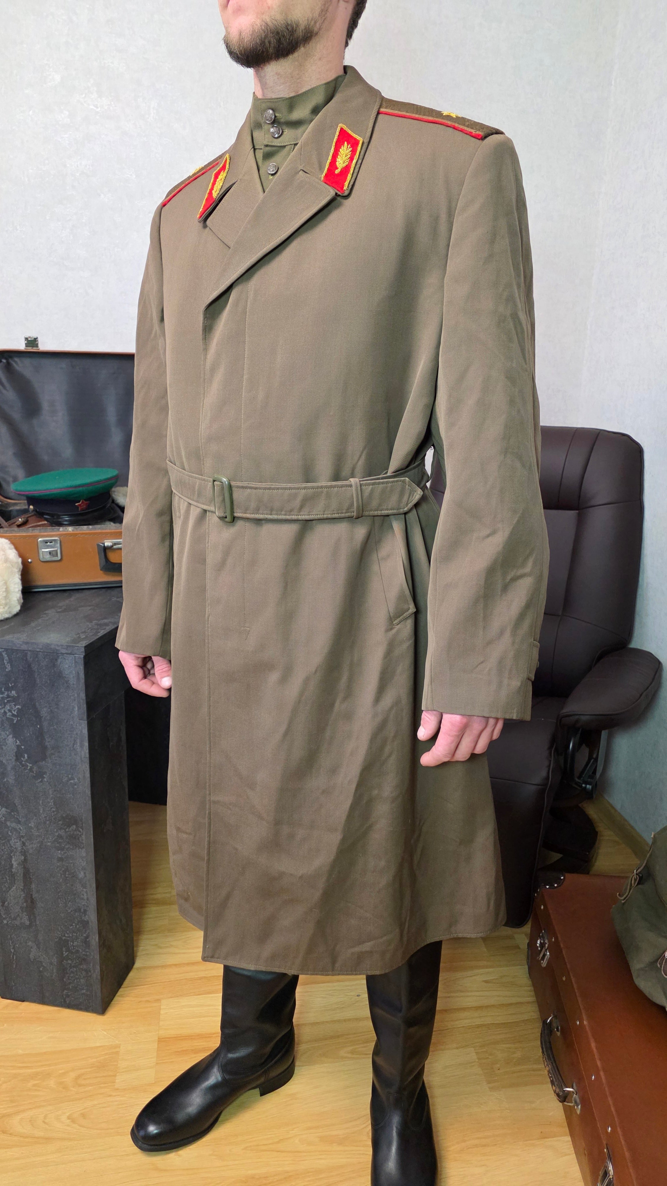 Soviet USSR General Major Summer Trench Coat Vintage Officer Rain Coat