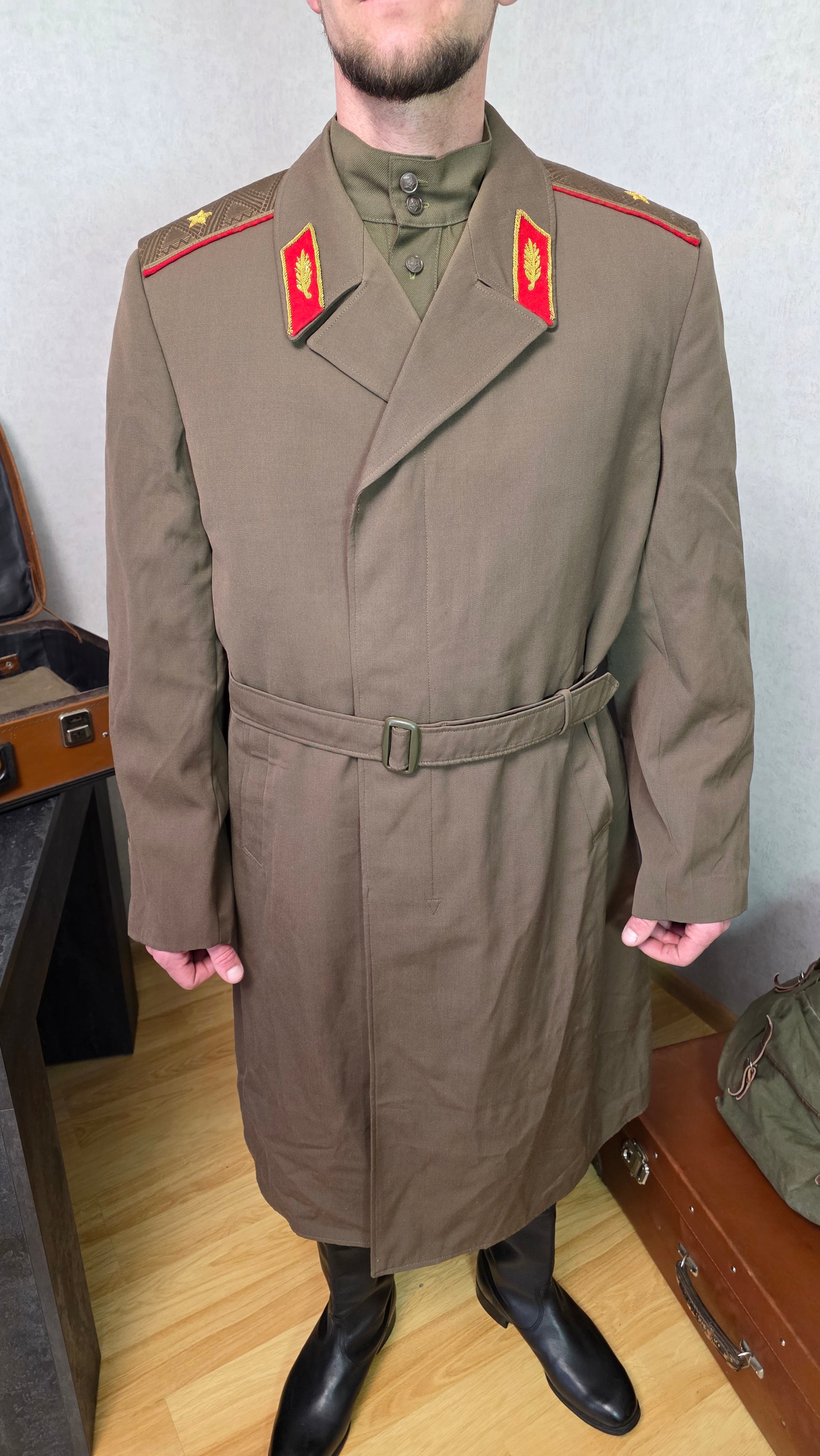 Soviet USSR General Major Summer Trench Coat Vintage Officer Rain Coat