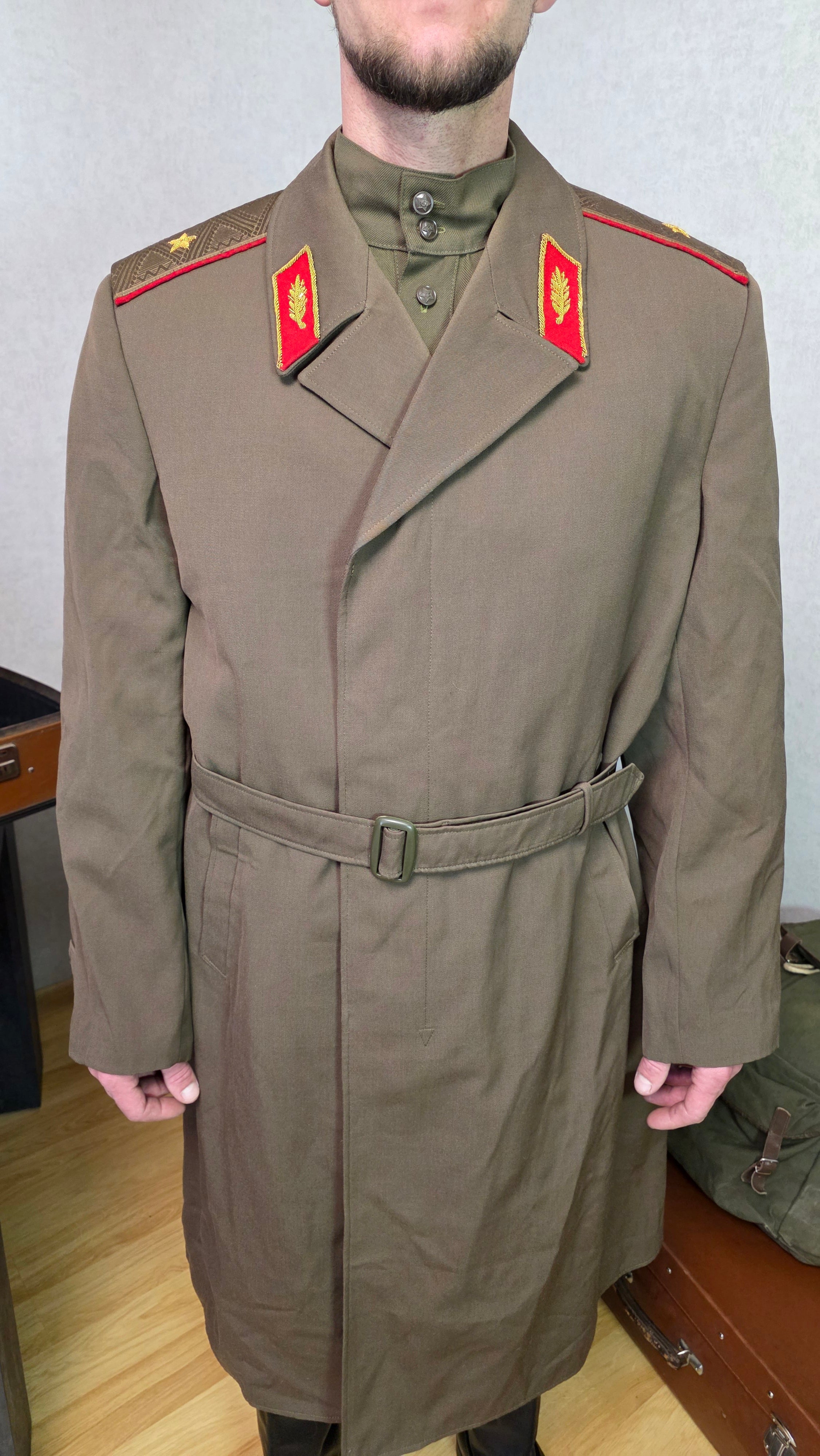 Soviet USSR General Major Summer Trench Coat Vintage Officer Rain Coat