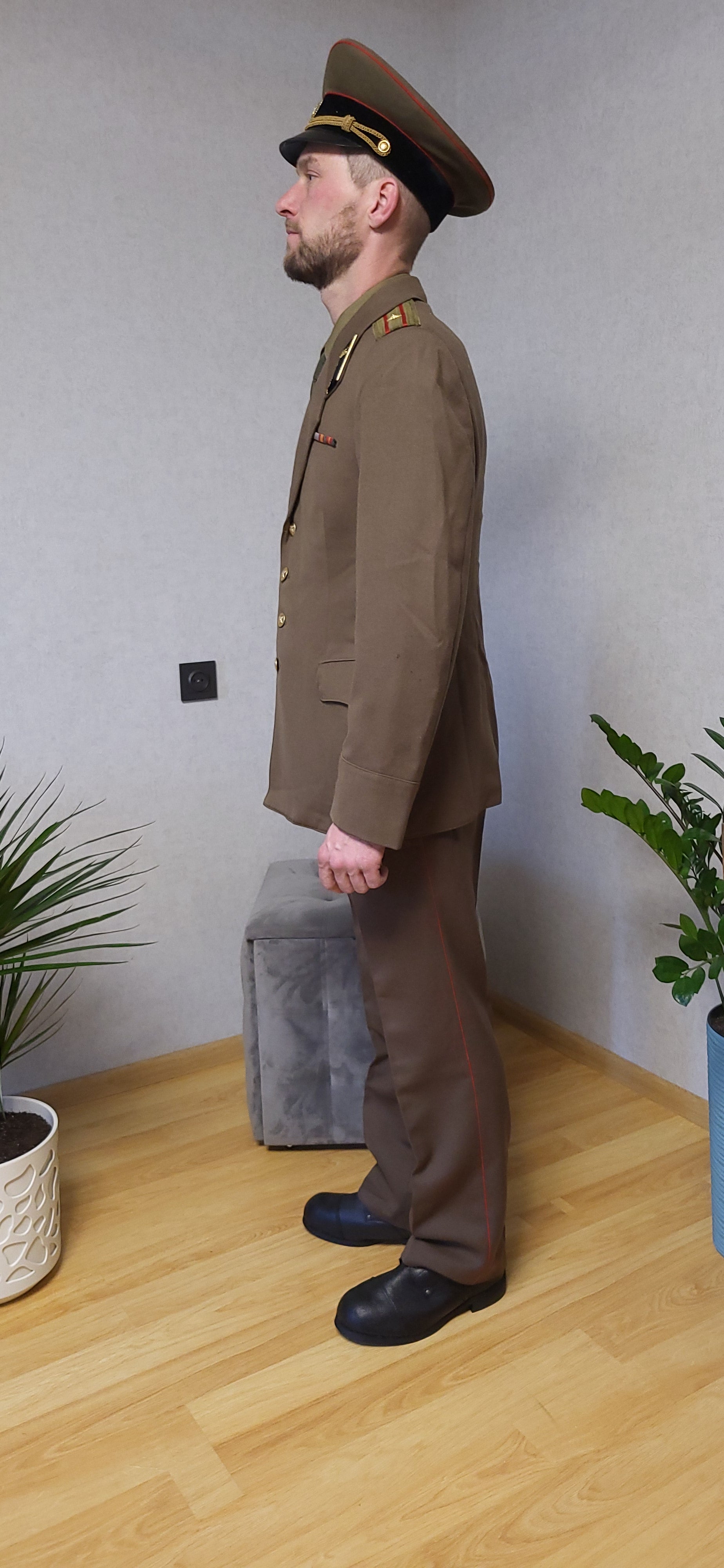 Soviet USSR Khaki Dress Uniform Set Semi-Wool Tunic Trousers Hat Boots