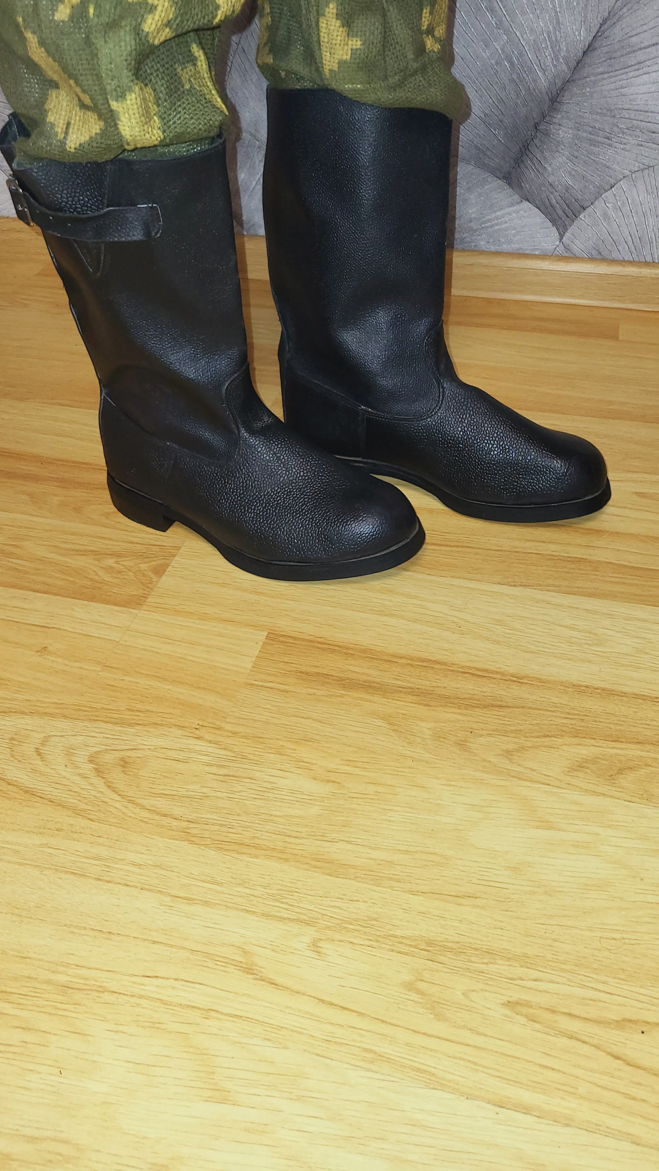 Soviet USSR Kirza Afghanka Boots with Side Buckle