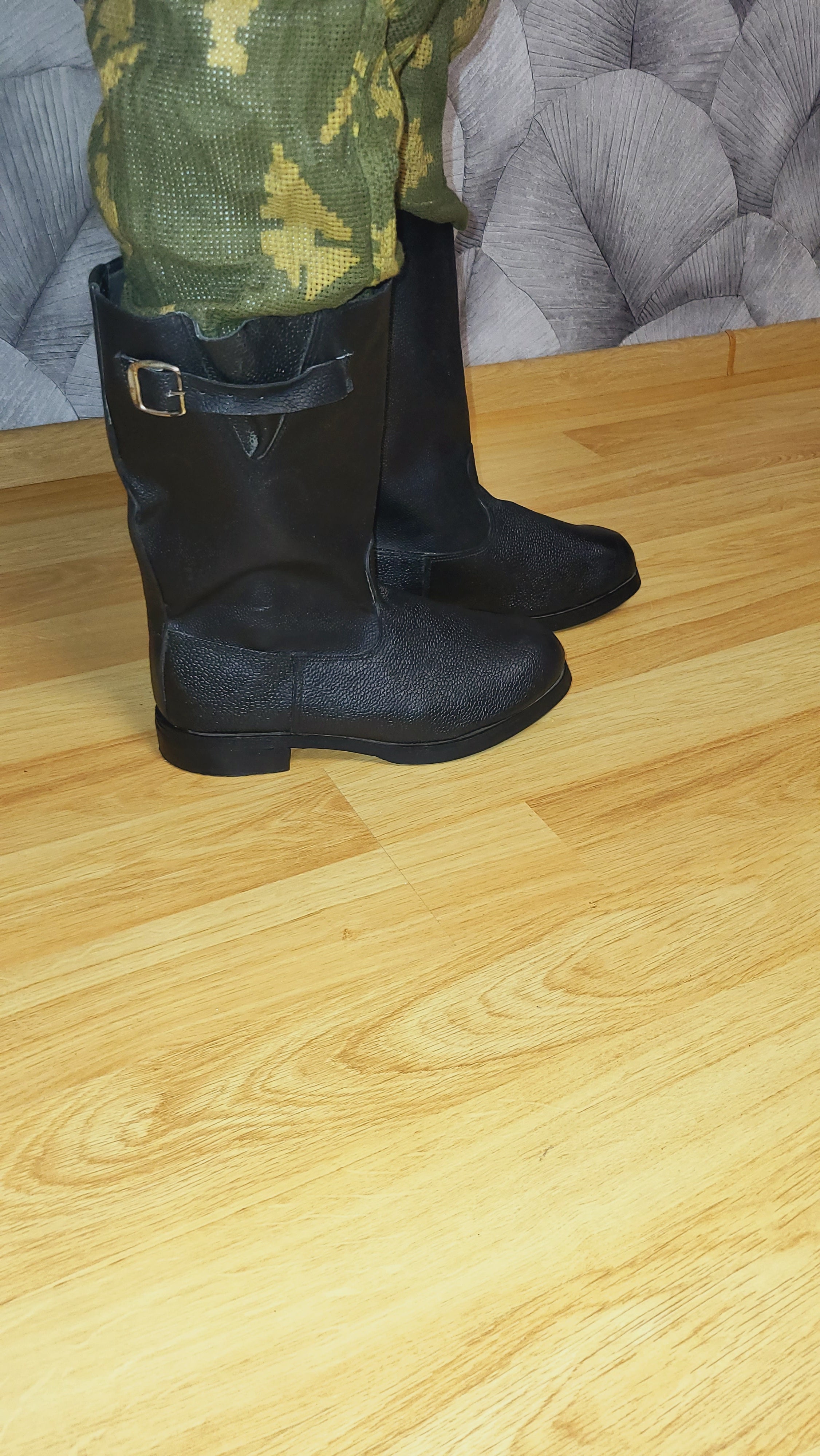Soviet USSR Kirza Afghanka Boots with Side Buckle