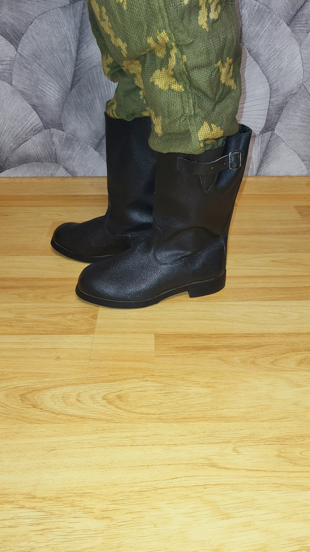 Soviet USSR Kirza Afghanka Boots with Side Buckle