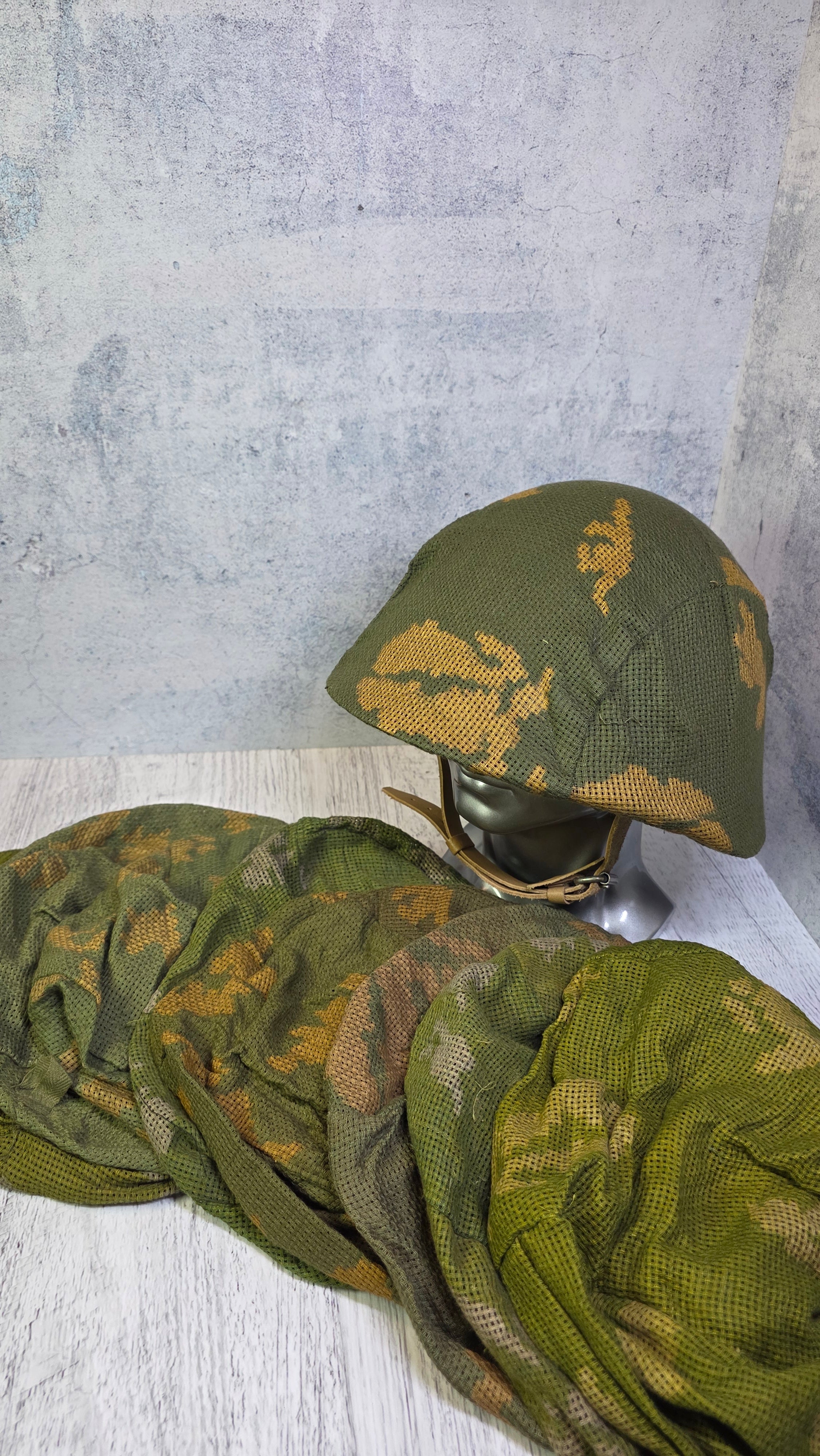 Soviet USSR KZS Helmet Cover Vintage Berezka Camouflage Steel Helmet Camo Net Cover - Legend Returns Vintage