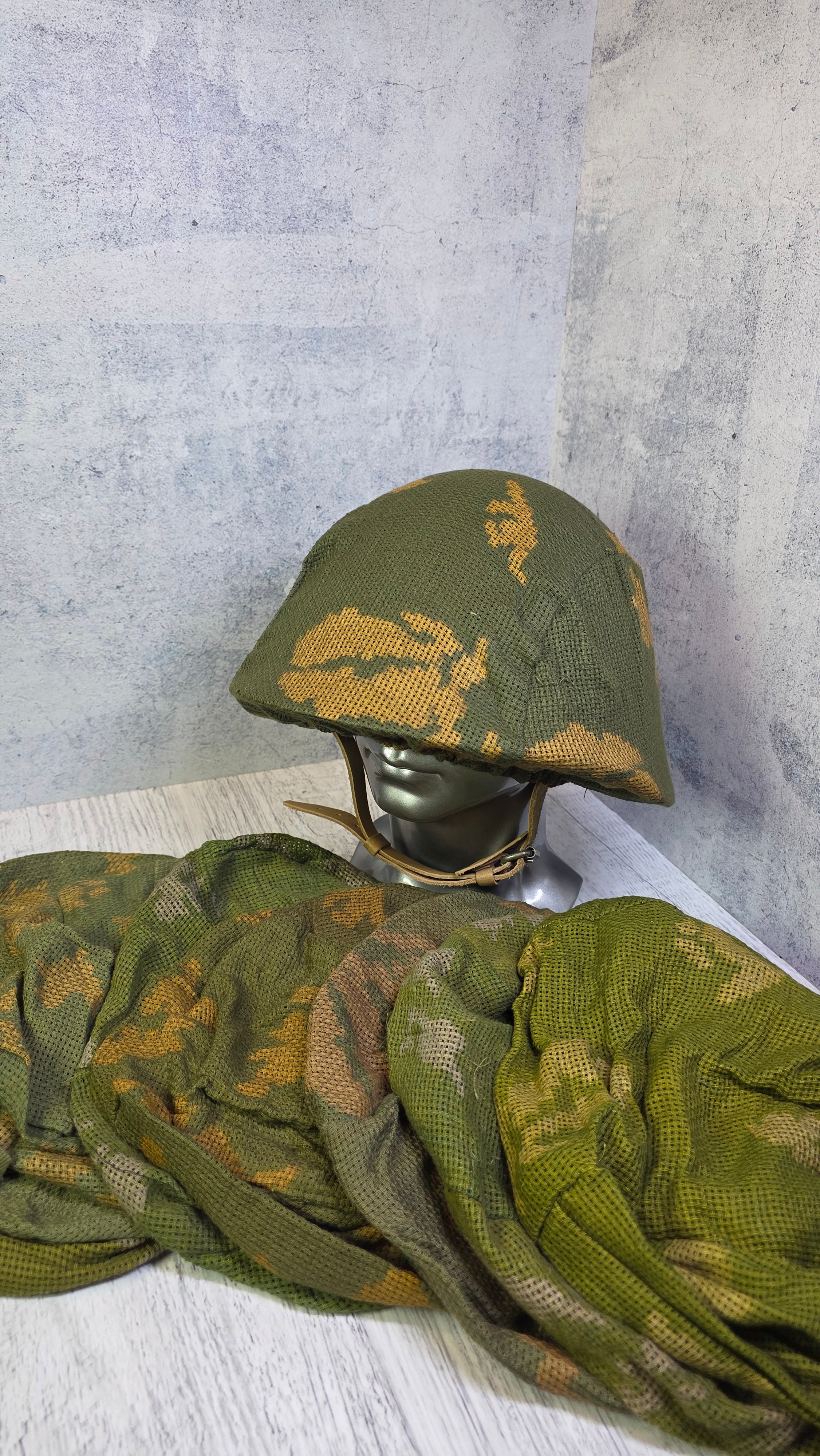 Soviet USSR KZS Helmet Cover Vintage Berezka Camouflage Steel Helmet Camo Net Cover - Legend Returns Vintage